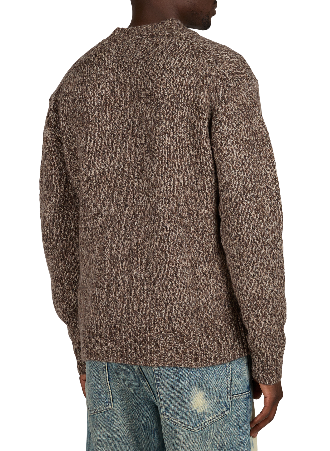 Straight V-neck wool blend sweater NN.07 Brown