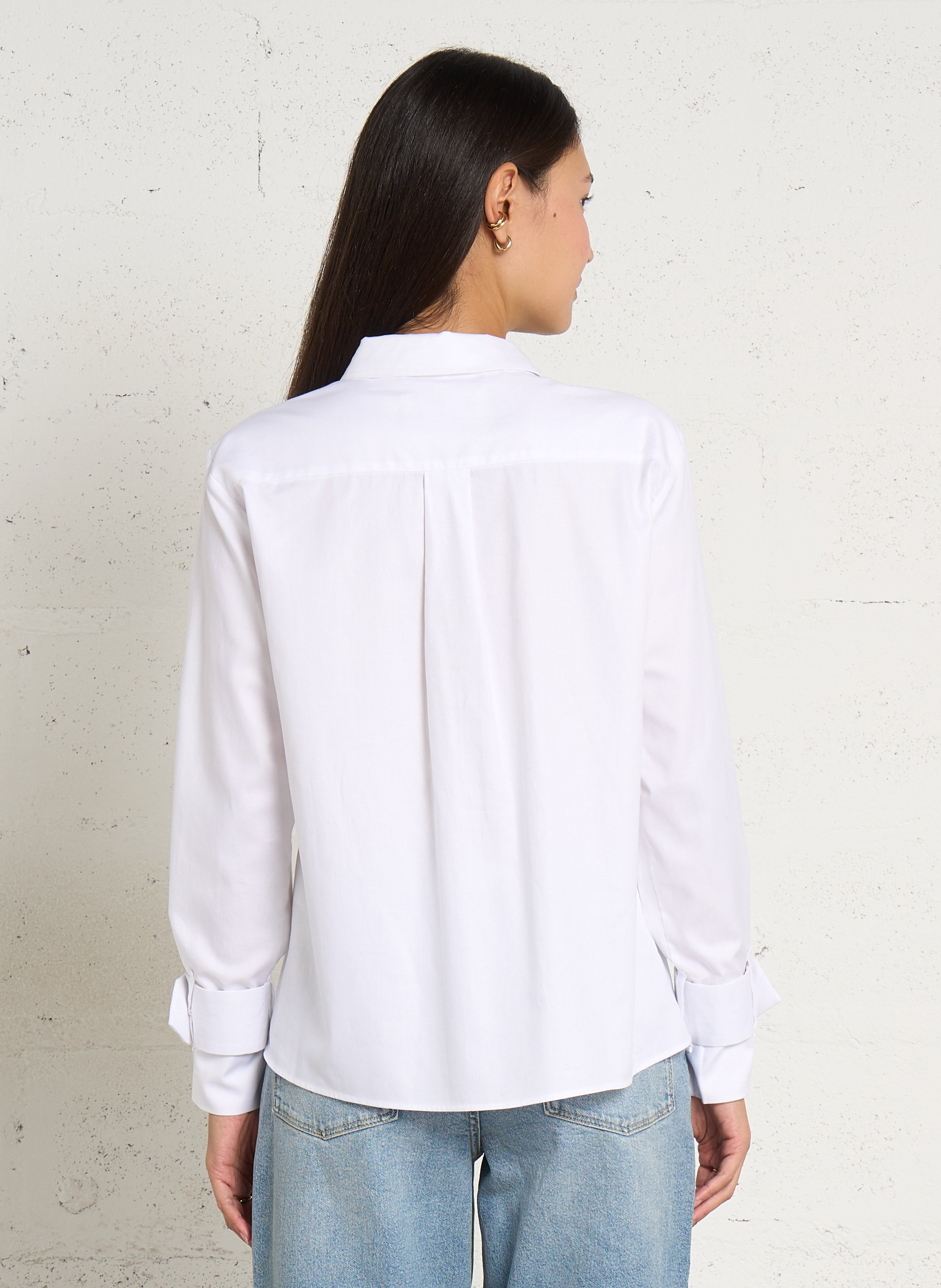 Chemise droite en coton maxime MAISON 123 Blanc