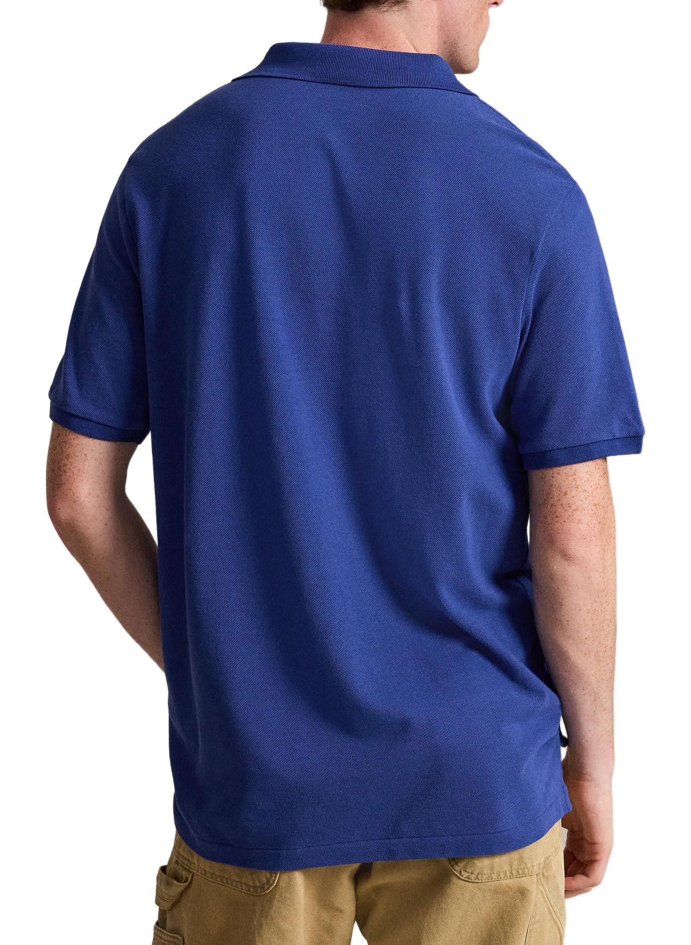 Polo droit en piqué de coton POLO RALPH LAUREN Bleu