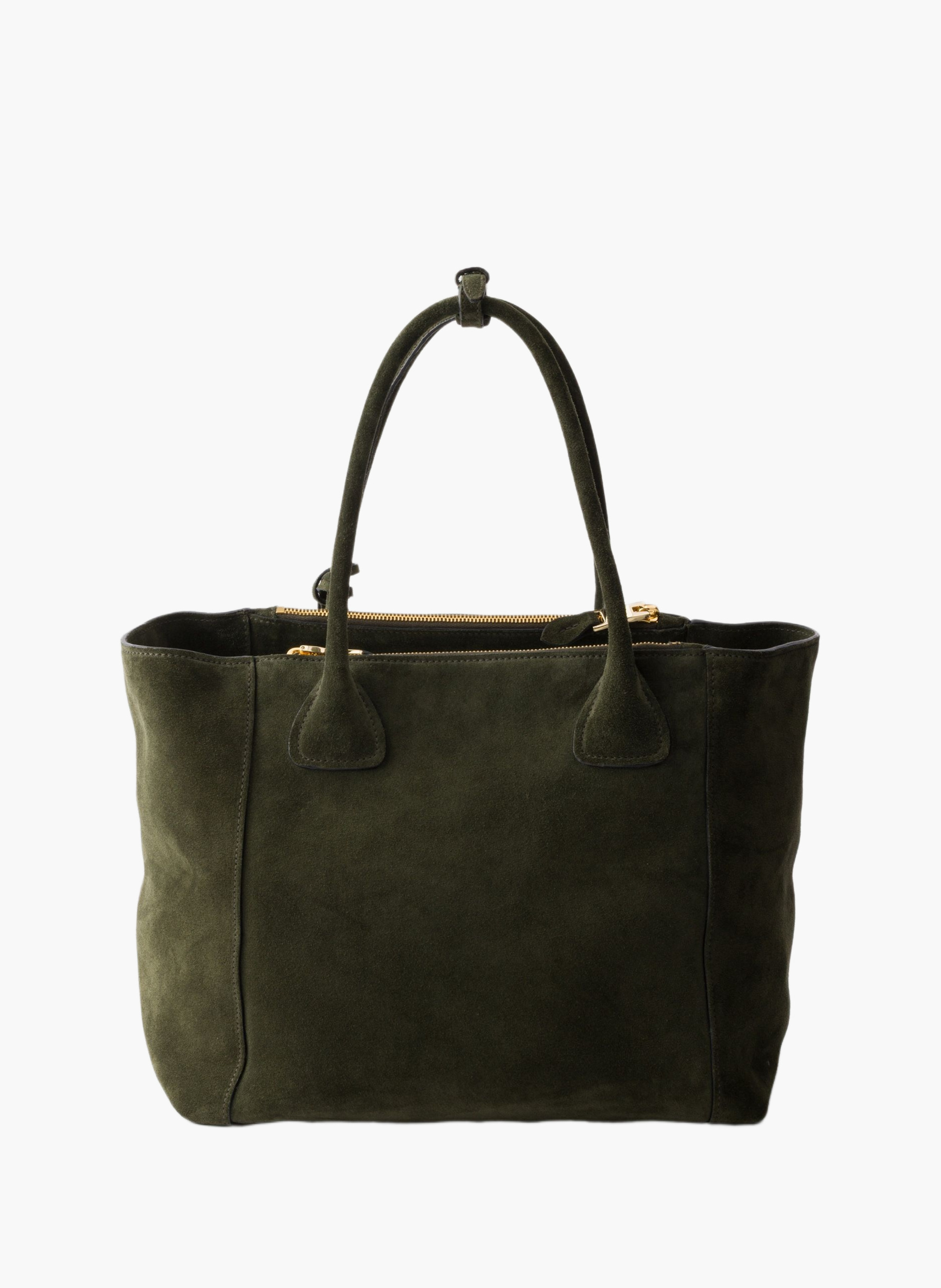 Grand cabas en veau velours PRADA Vert