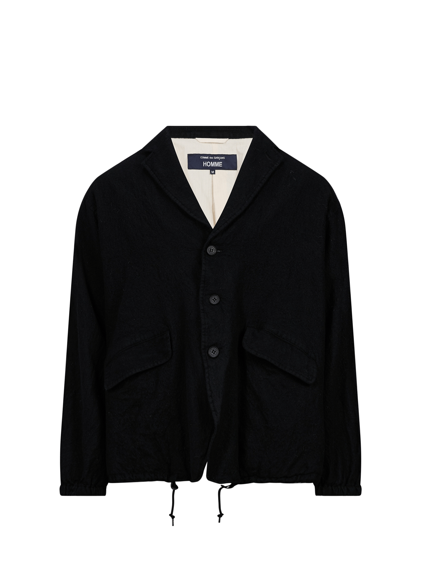 Ruimvallende blazer met reverskraag van wol COMME DES GARCONS HOMME Zwart