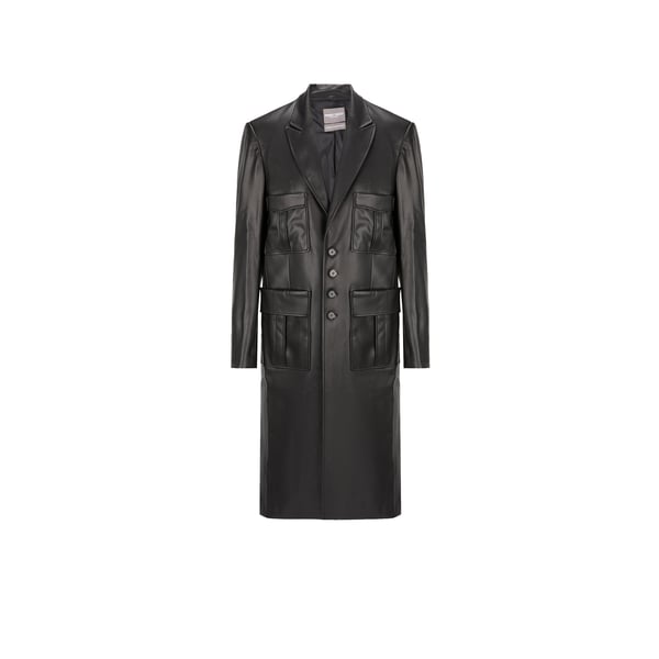 Veste longue effet cuir