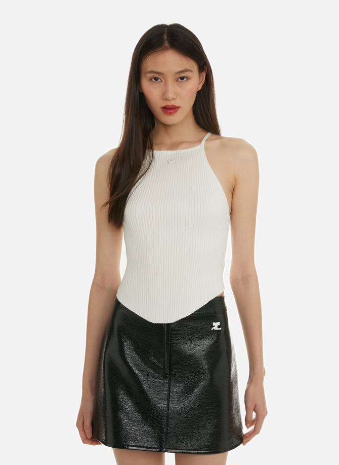 Ribbed top with COURRÈGES logo