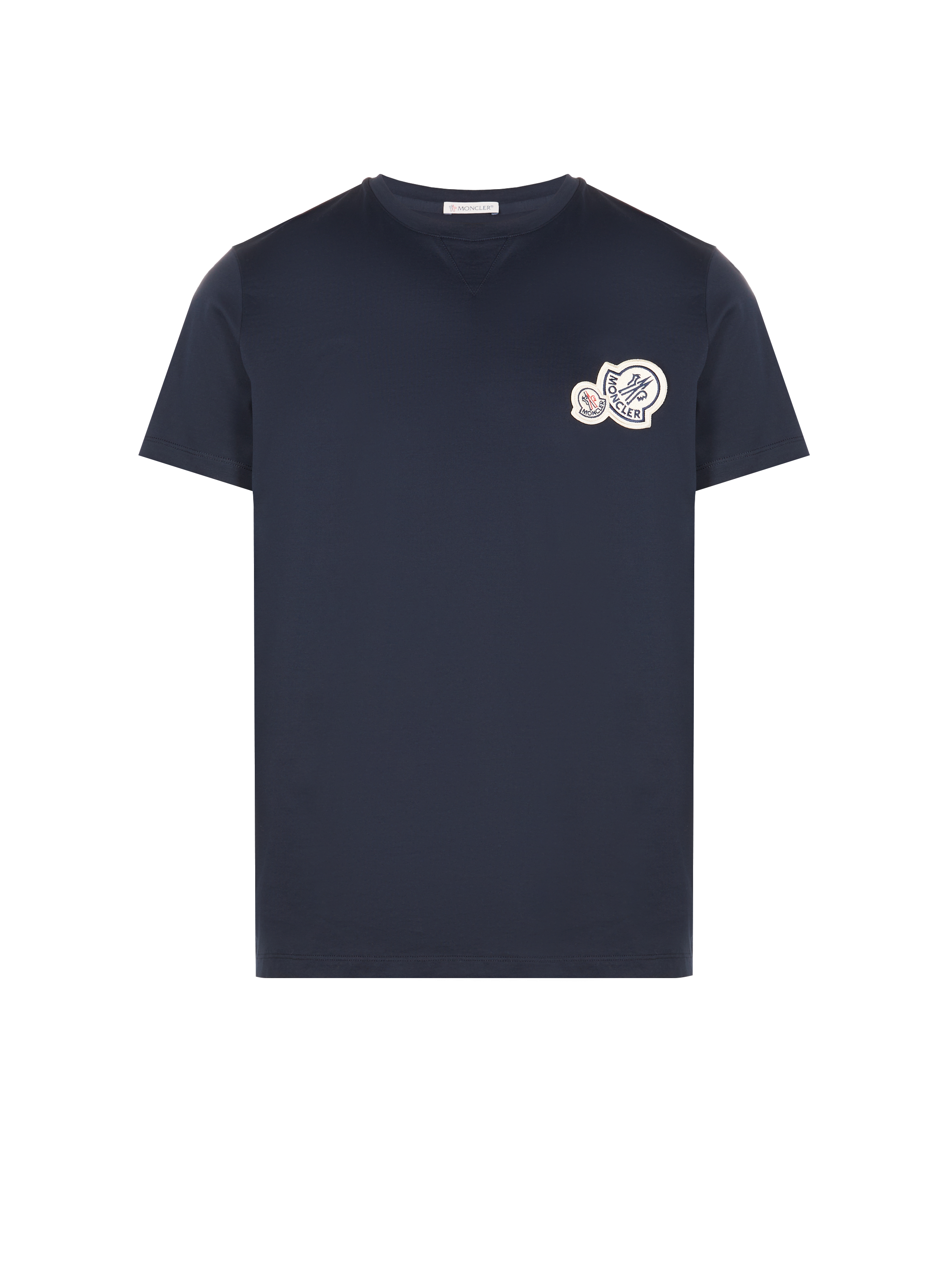 Plain cotton T-shirt MONCLER Blue