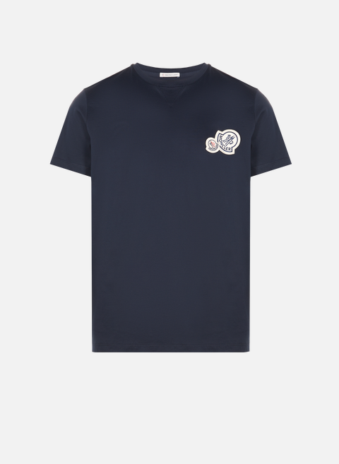 Schlichtes Baumwoll-T-Shirt BlueMONCLER 