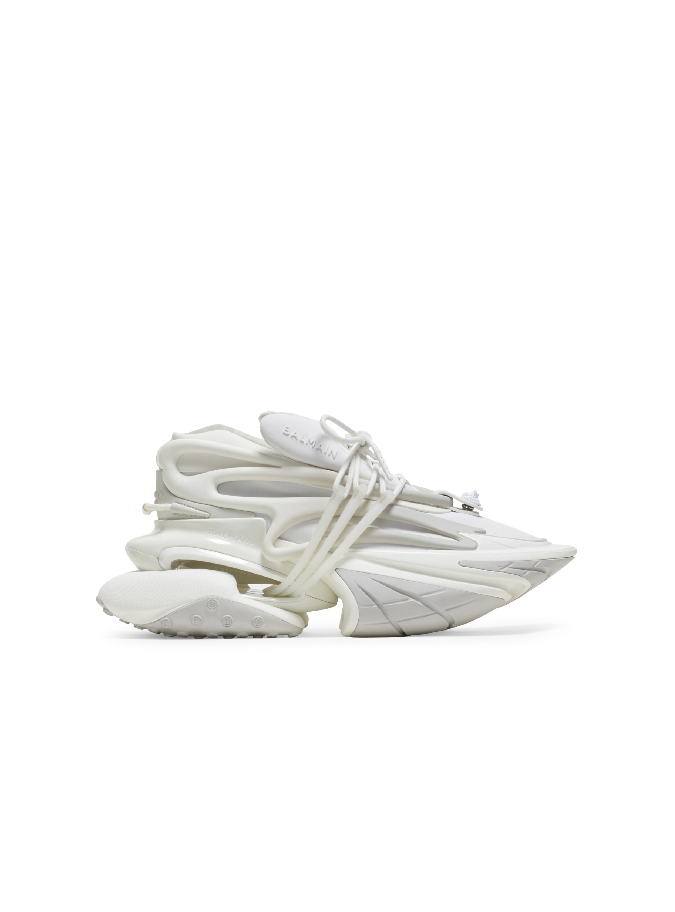 Baskets unicorn en néoprène et cuir BALMAIN Blanc