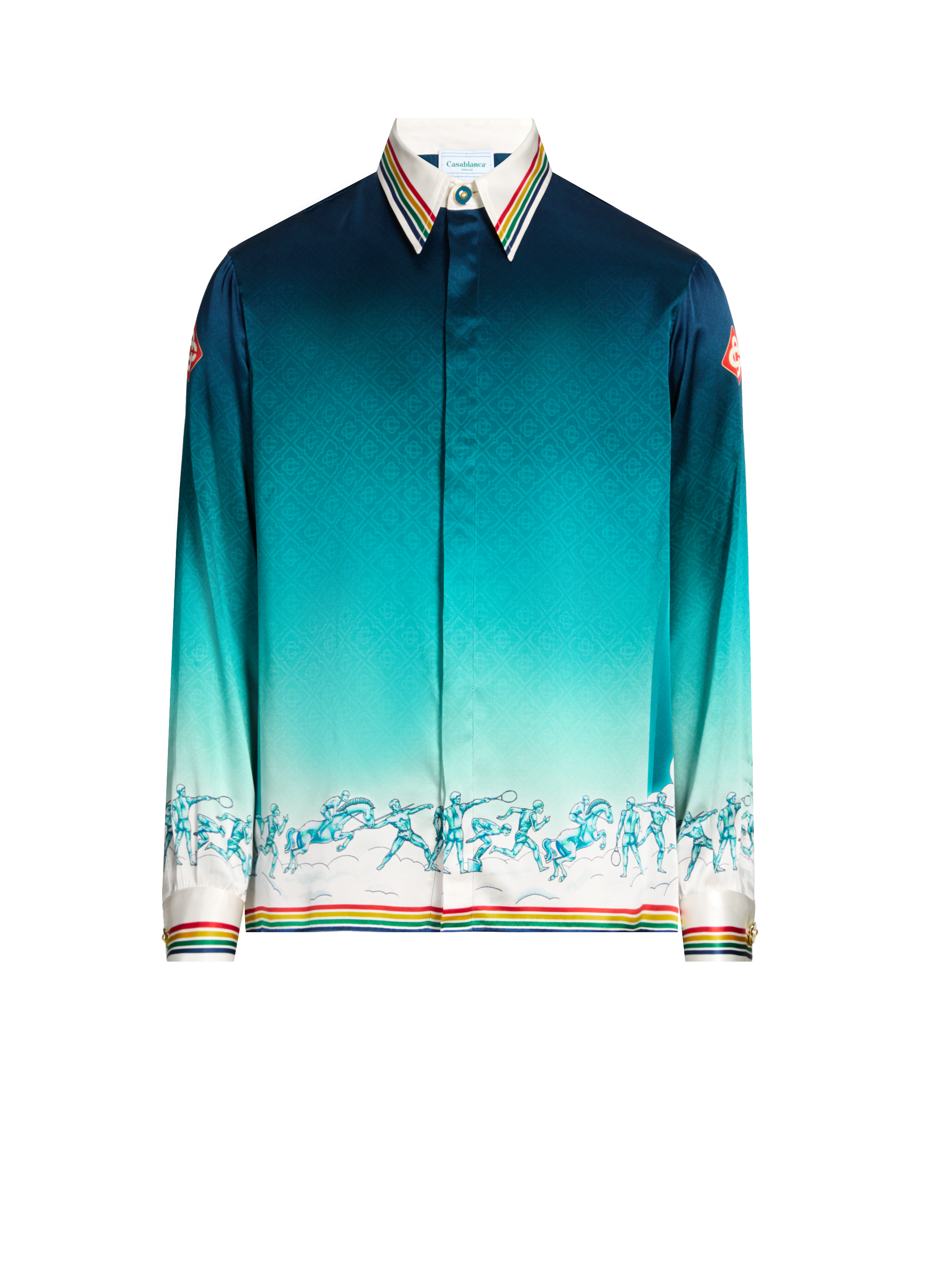 CASABLANCA PARIS Silk shirt La déesse du stade Blue