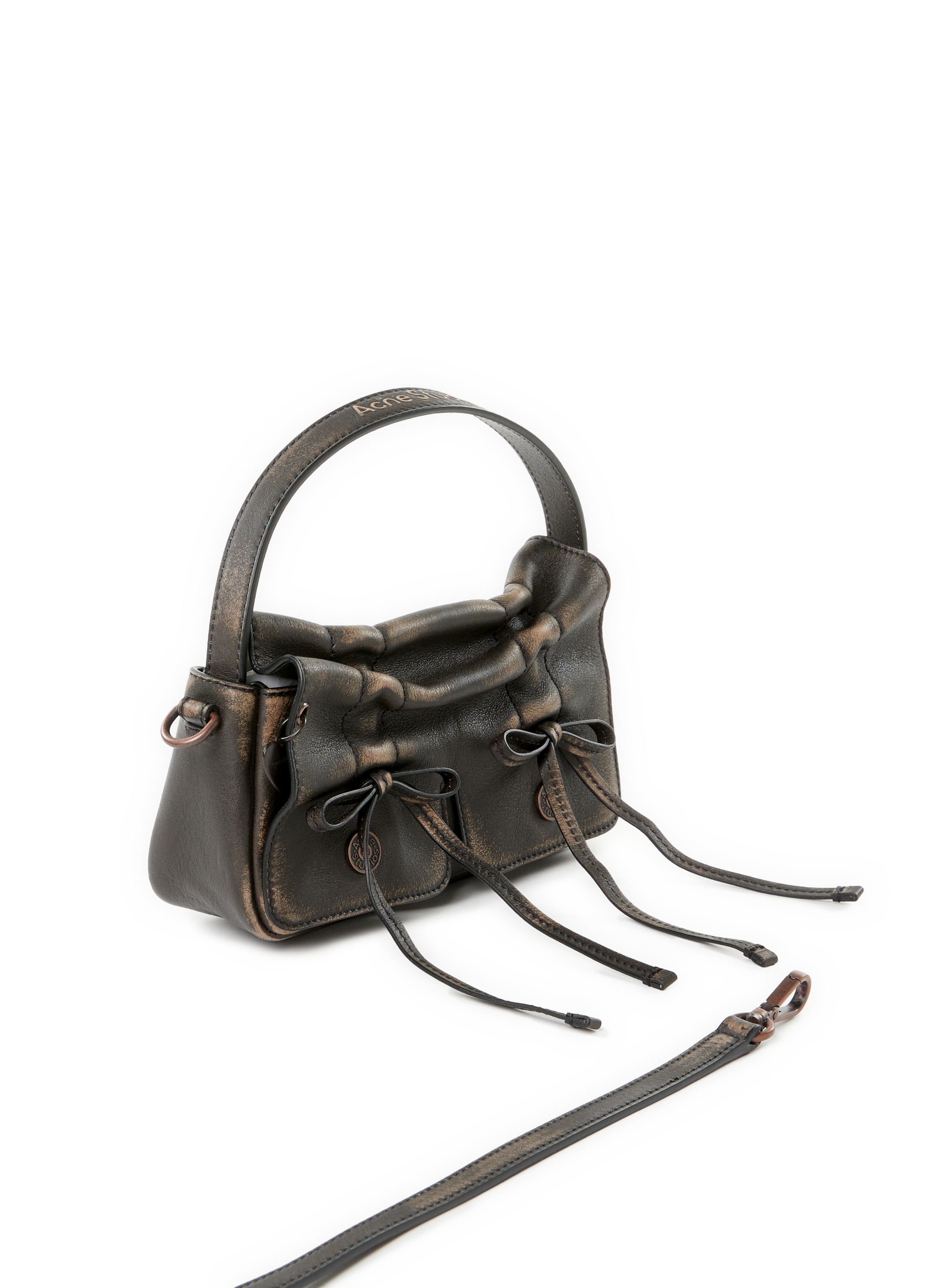 Micro-sac multipoches en cuir ACNE STUDIOS Marron