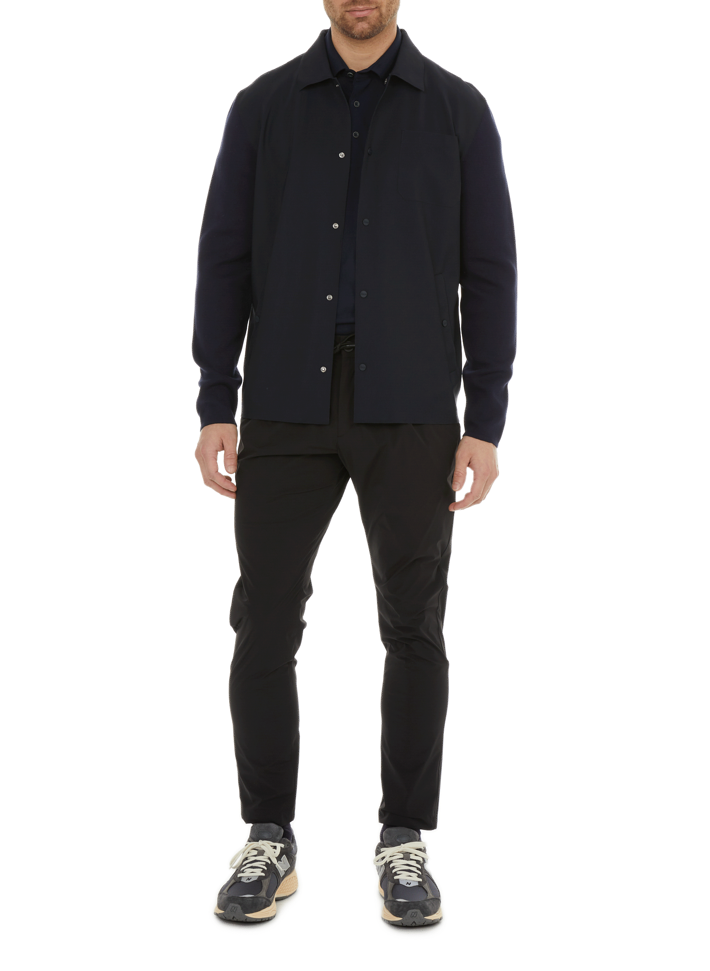 Cotton bi-material jacket HERNO Blue