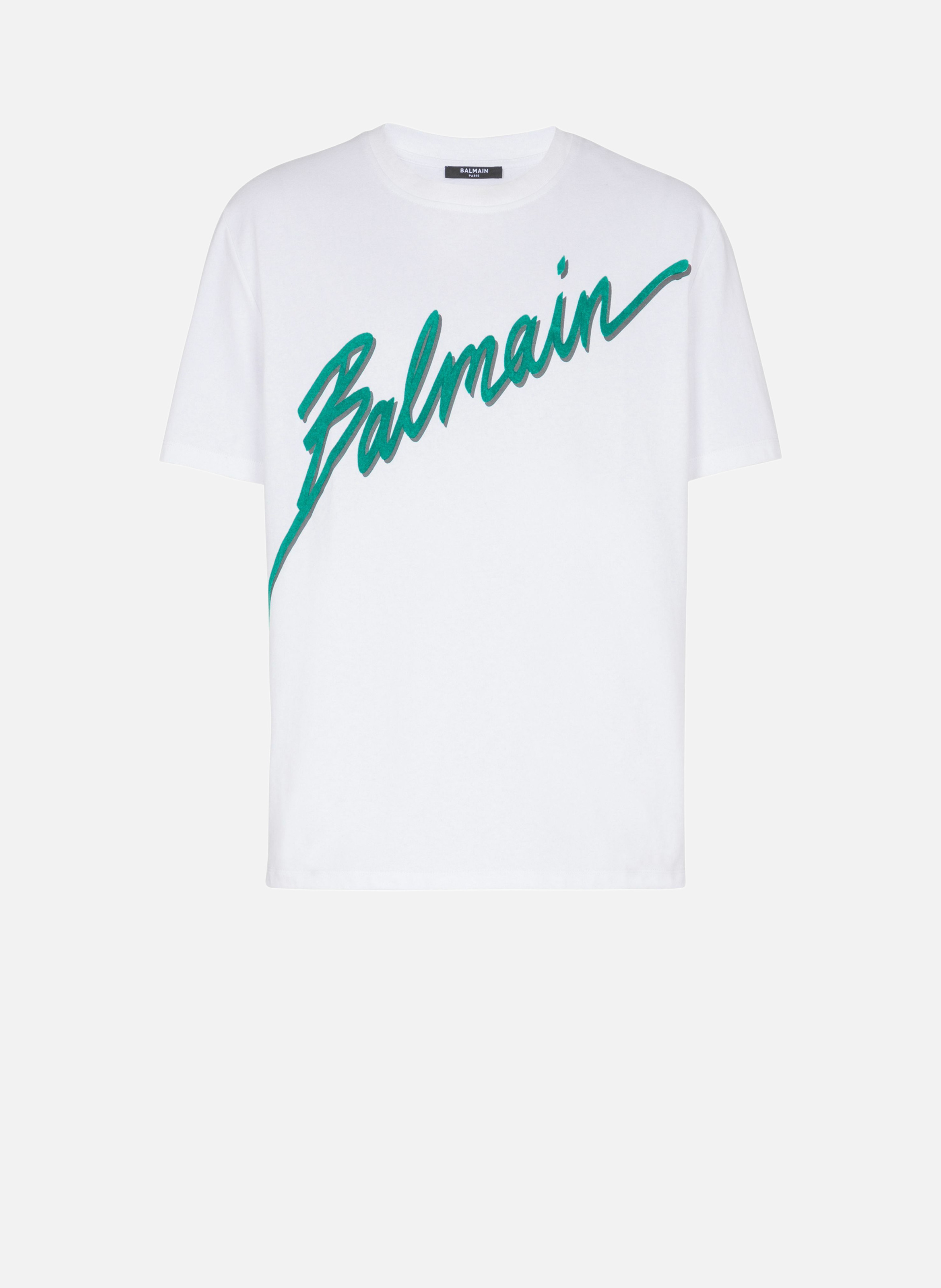 T-shirt floqué balmain lettre BALMAIN Blanc