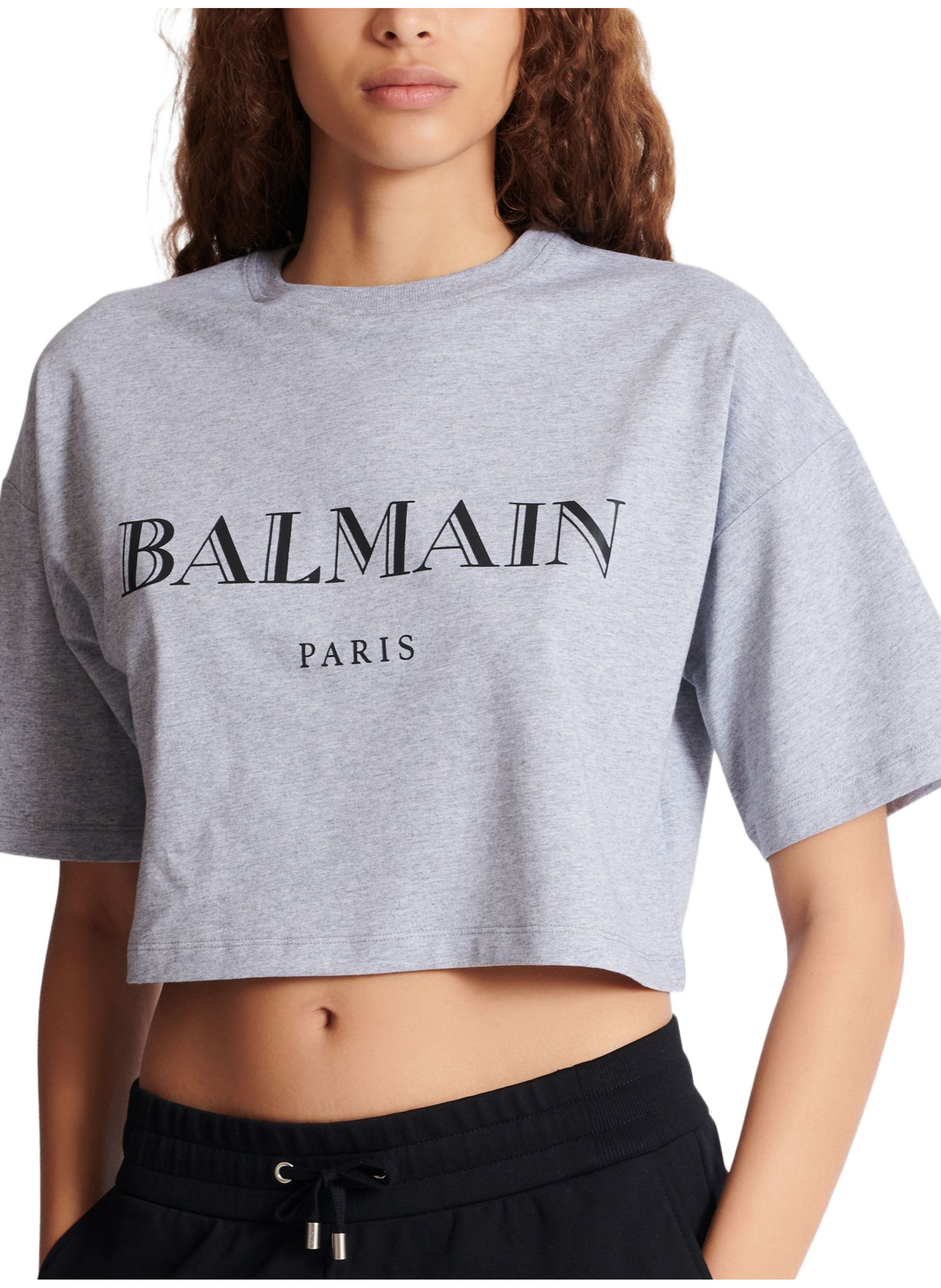 T-shirt court ample avec imprimé balmain BALMAIN Gris