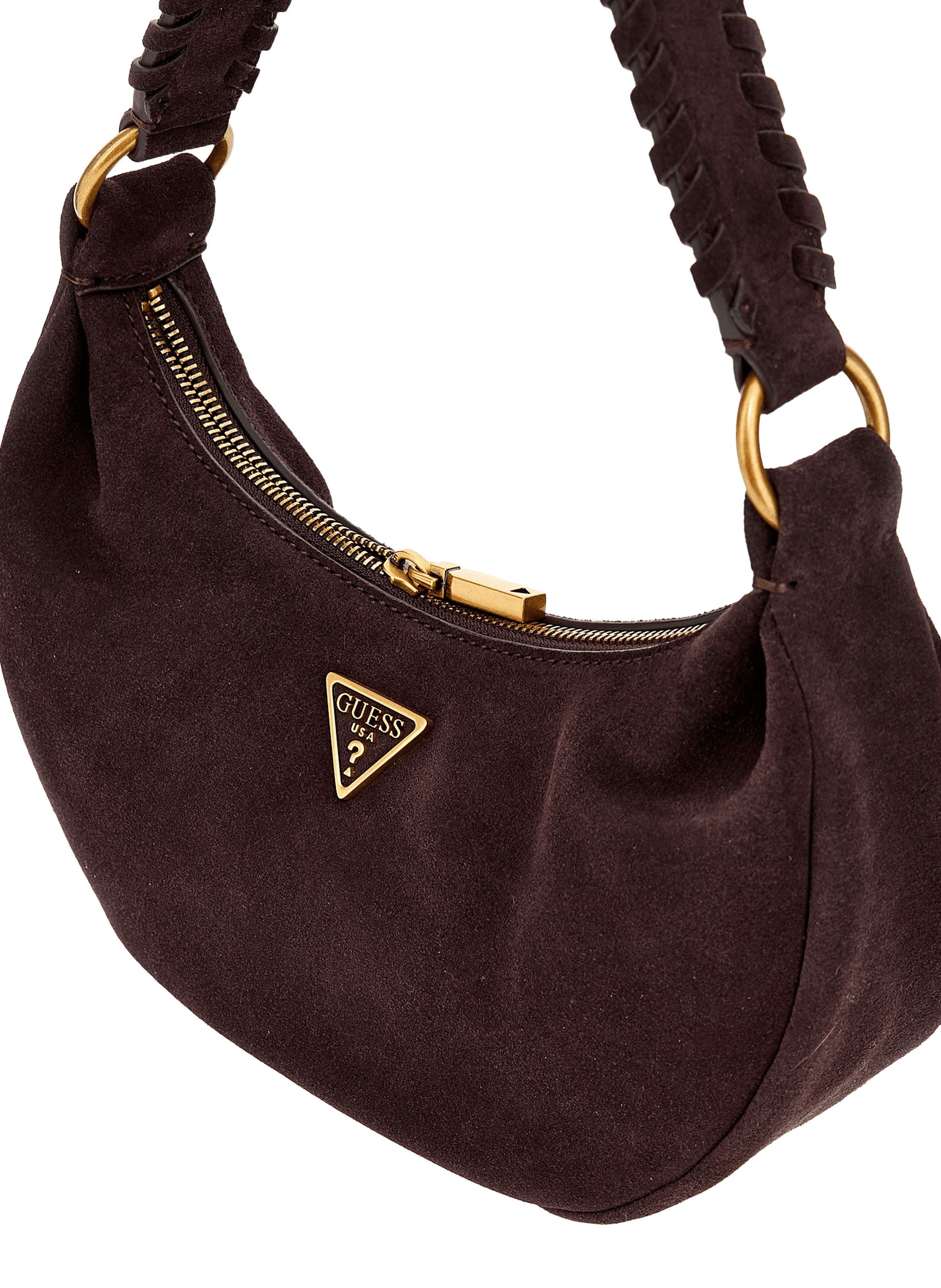 Boho leather handbag Amita GUESS Brown