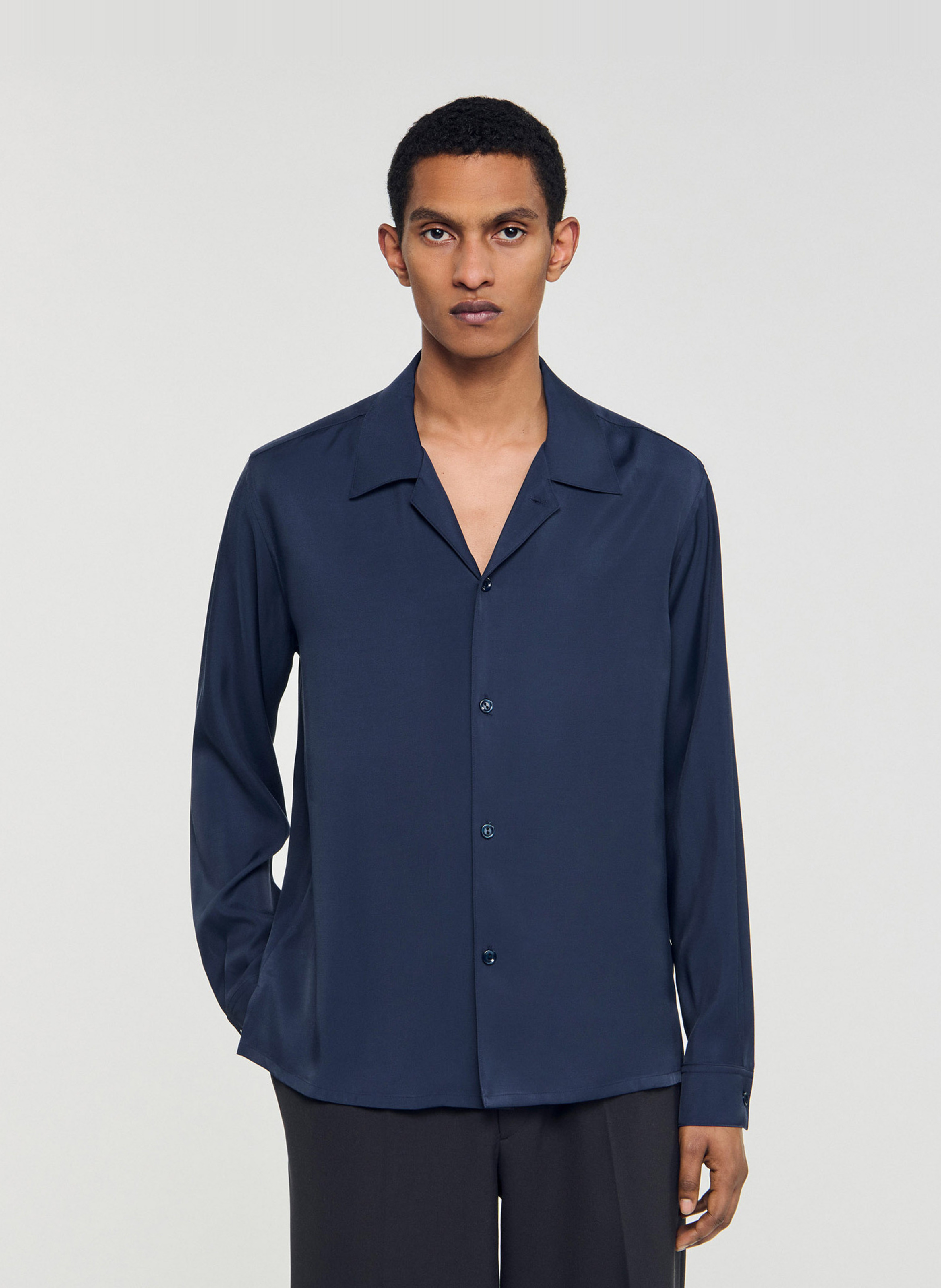 SANDRO Chemise fluide regular-fit Bleu