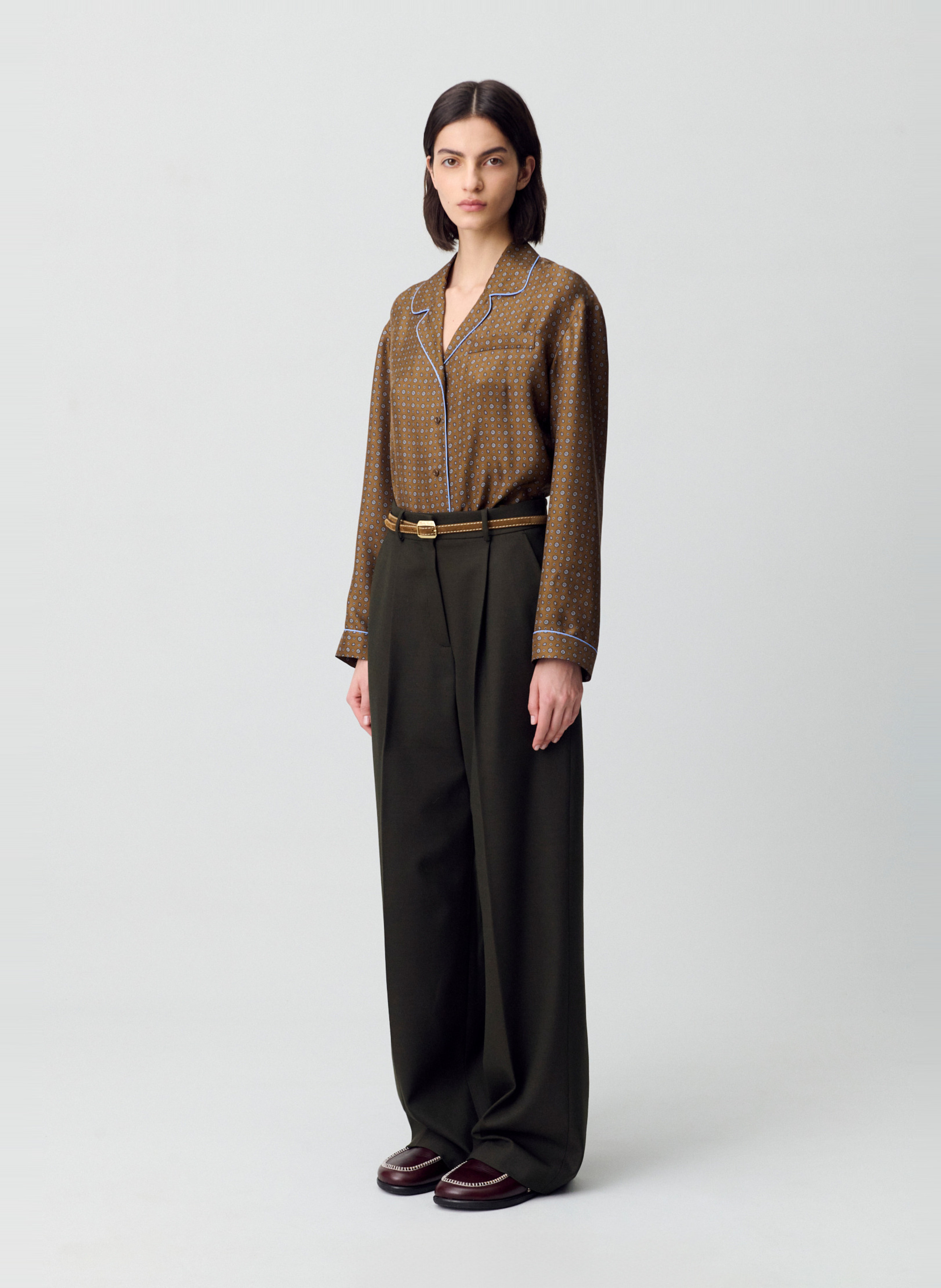 Chemise droite imprimée CLAUDIE PIERLOT Marron