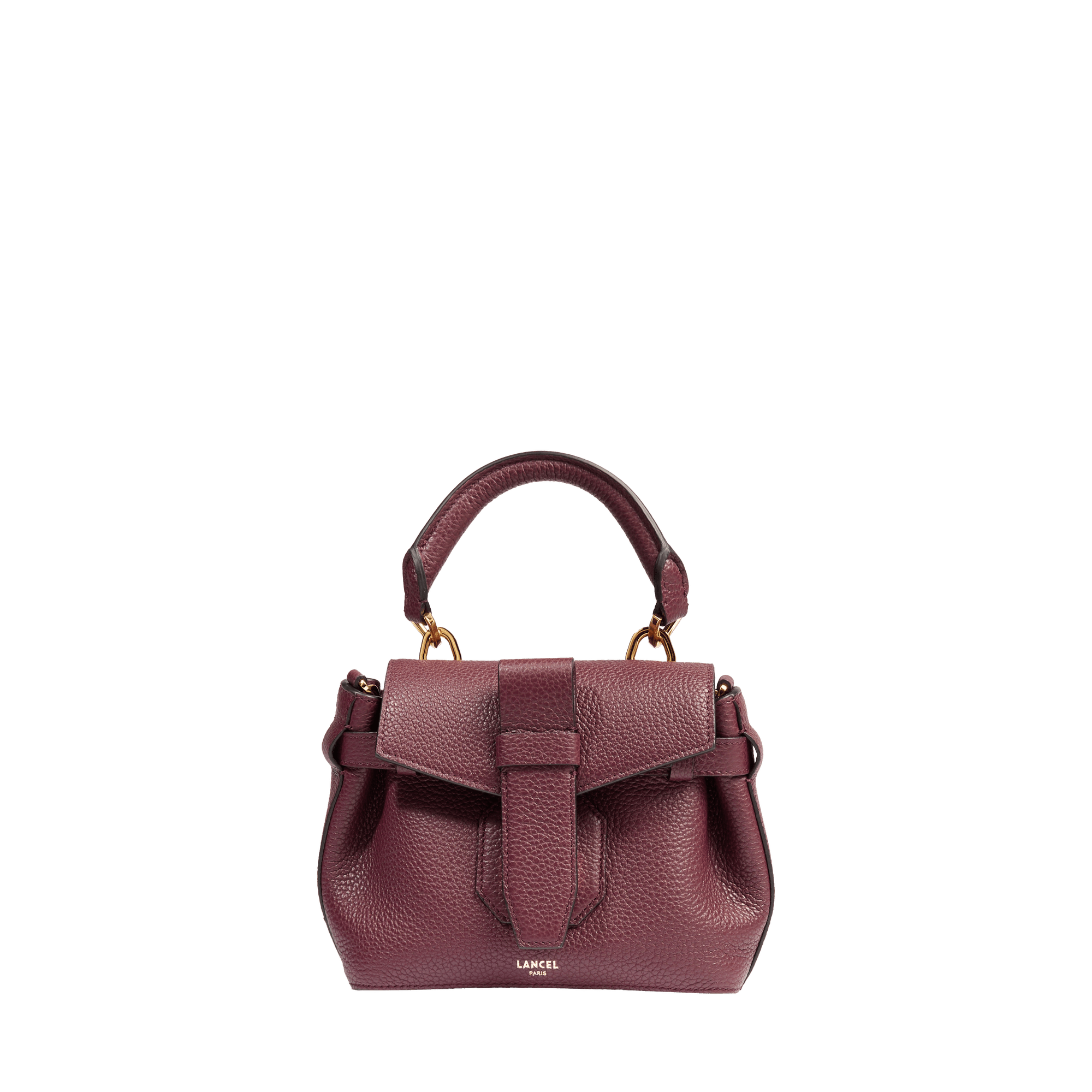 Mini sac porté main charlie de lancel en cuir Violet Lancel
