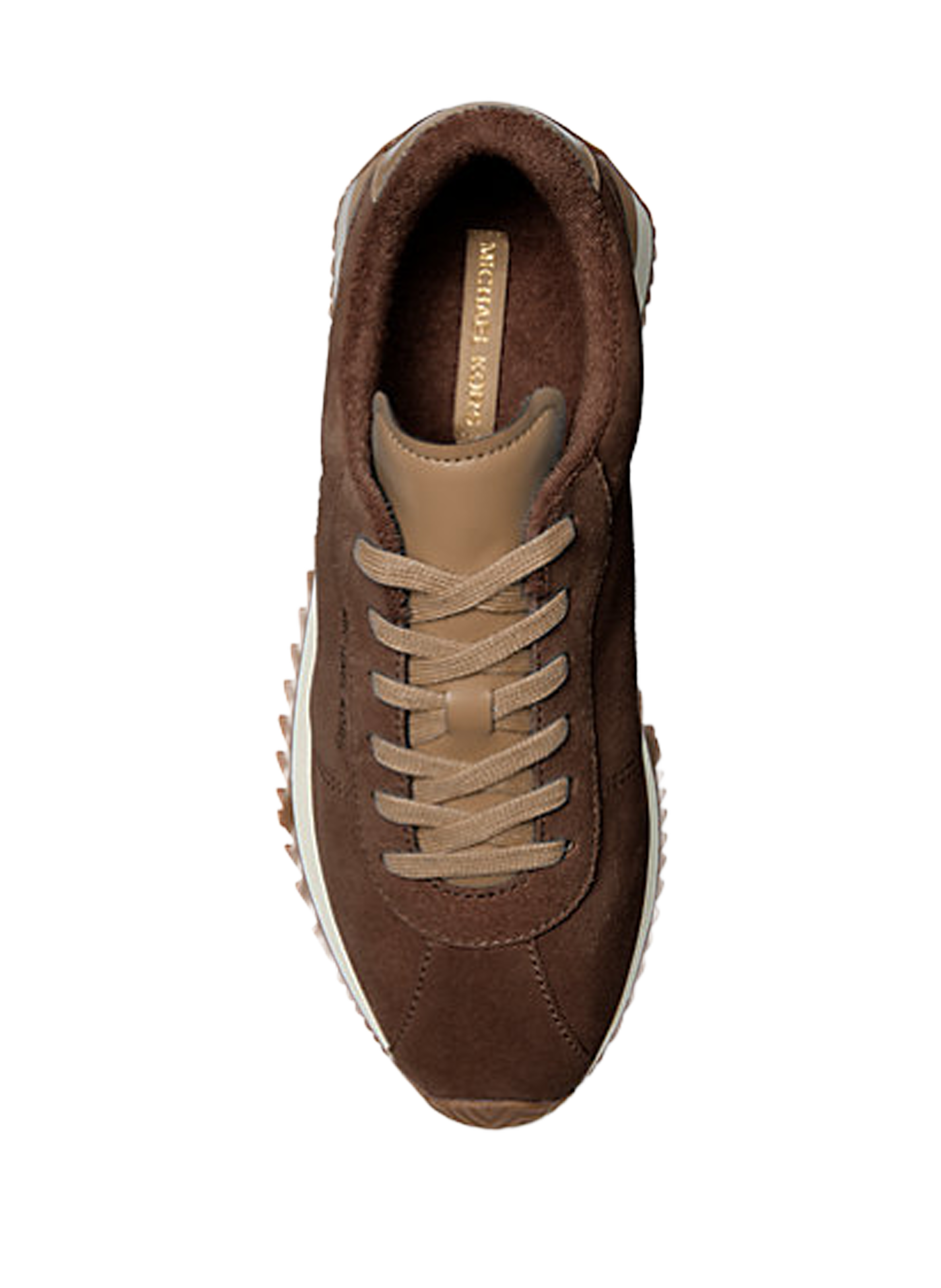 Baskets bi-matière en cuir MICHAEL KORS Marron