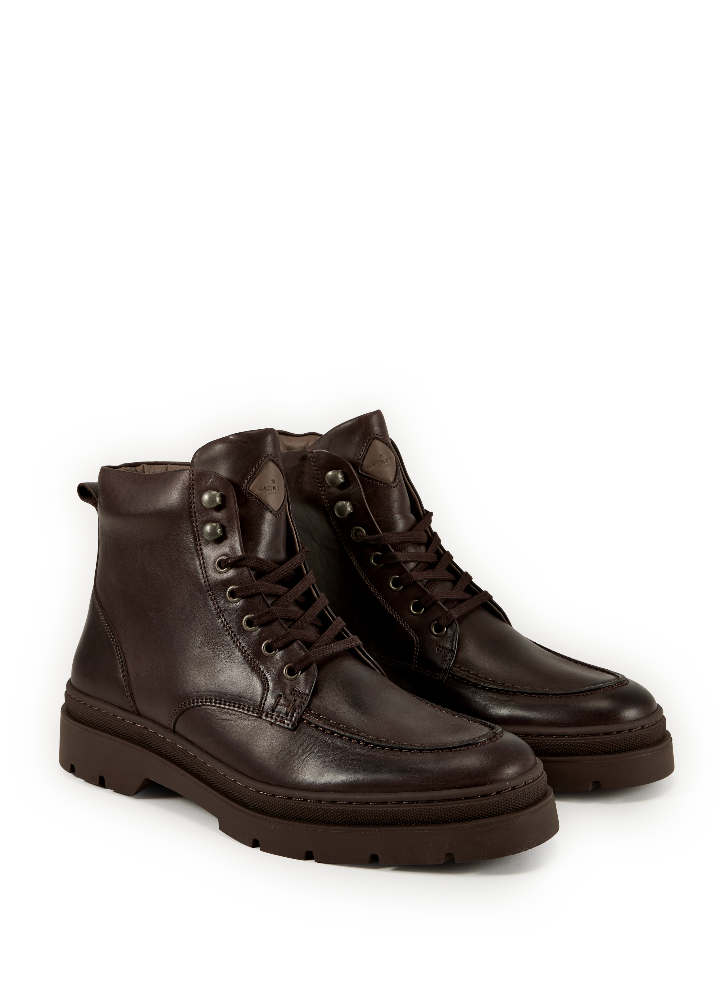 Cowhide leather ankle boots HACKETT Brown