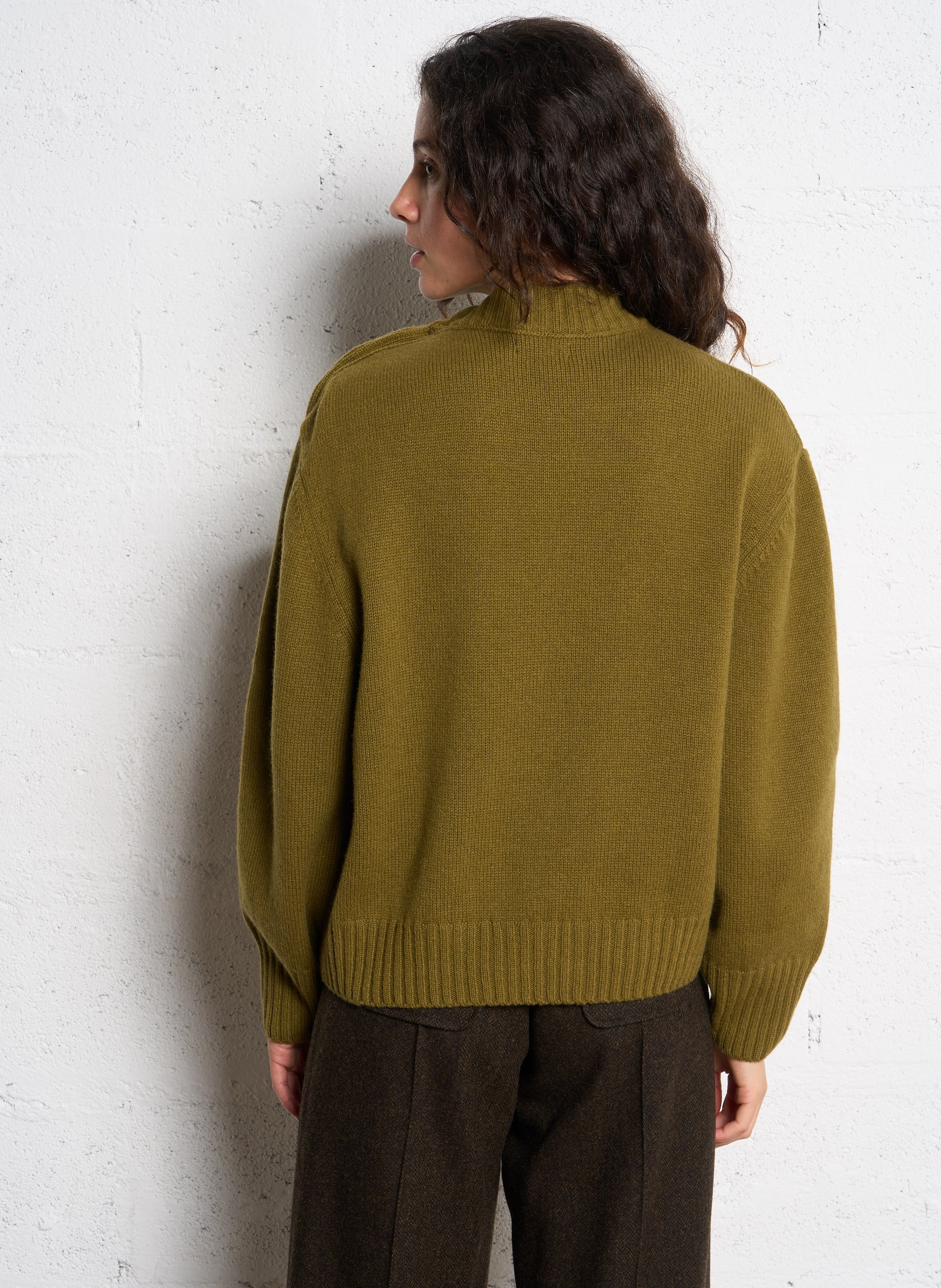 Pull col rond en laine sacha SOEUR Marron