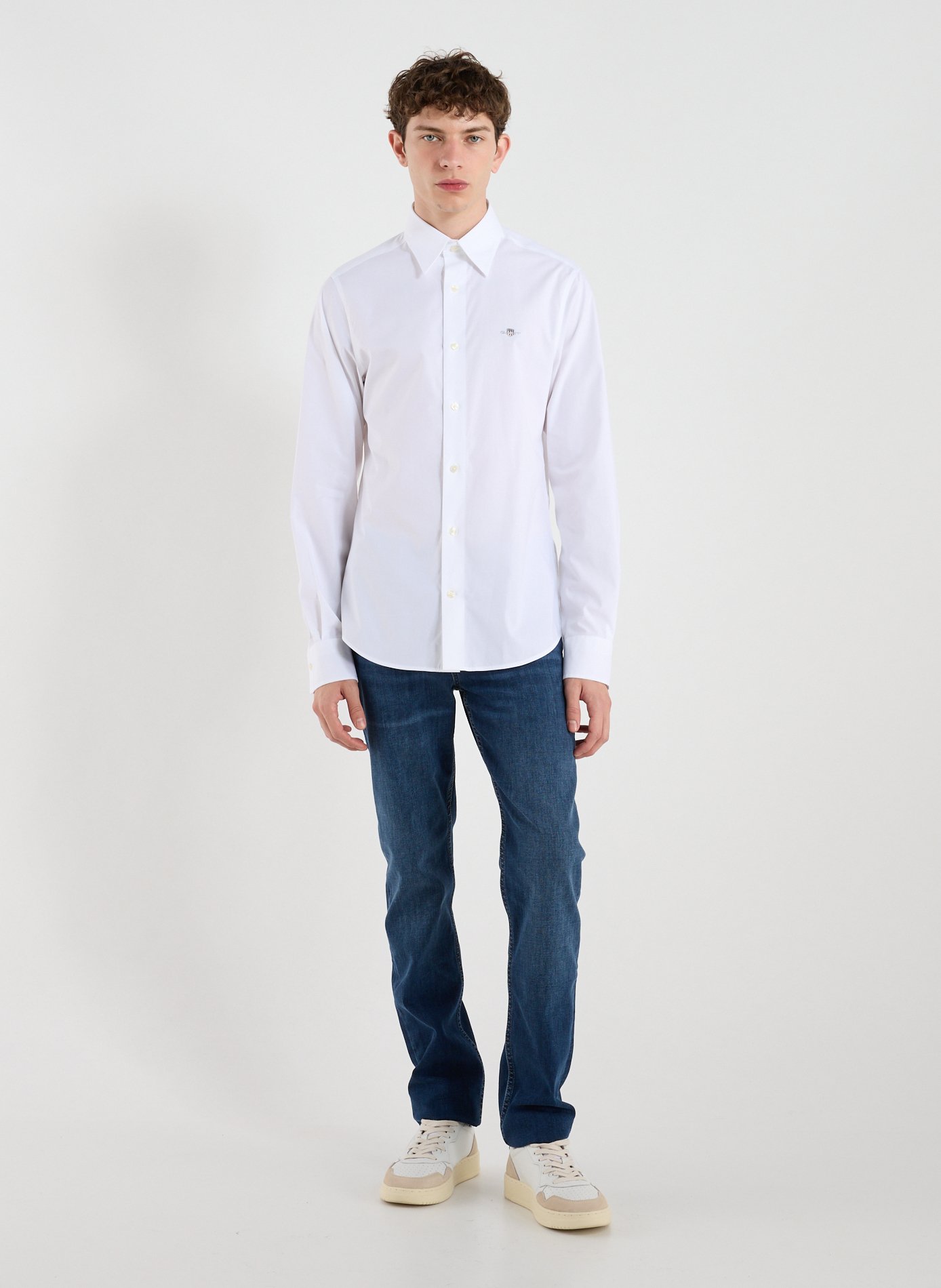 Cotton poplin shirt GANT White