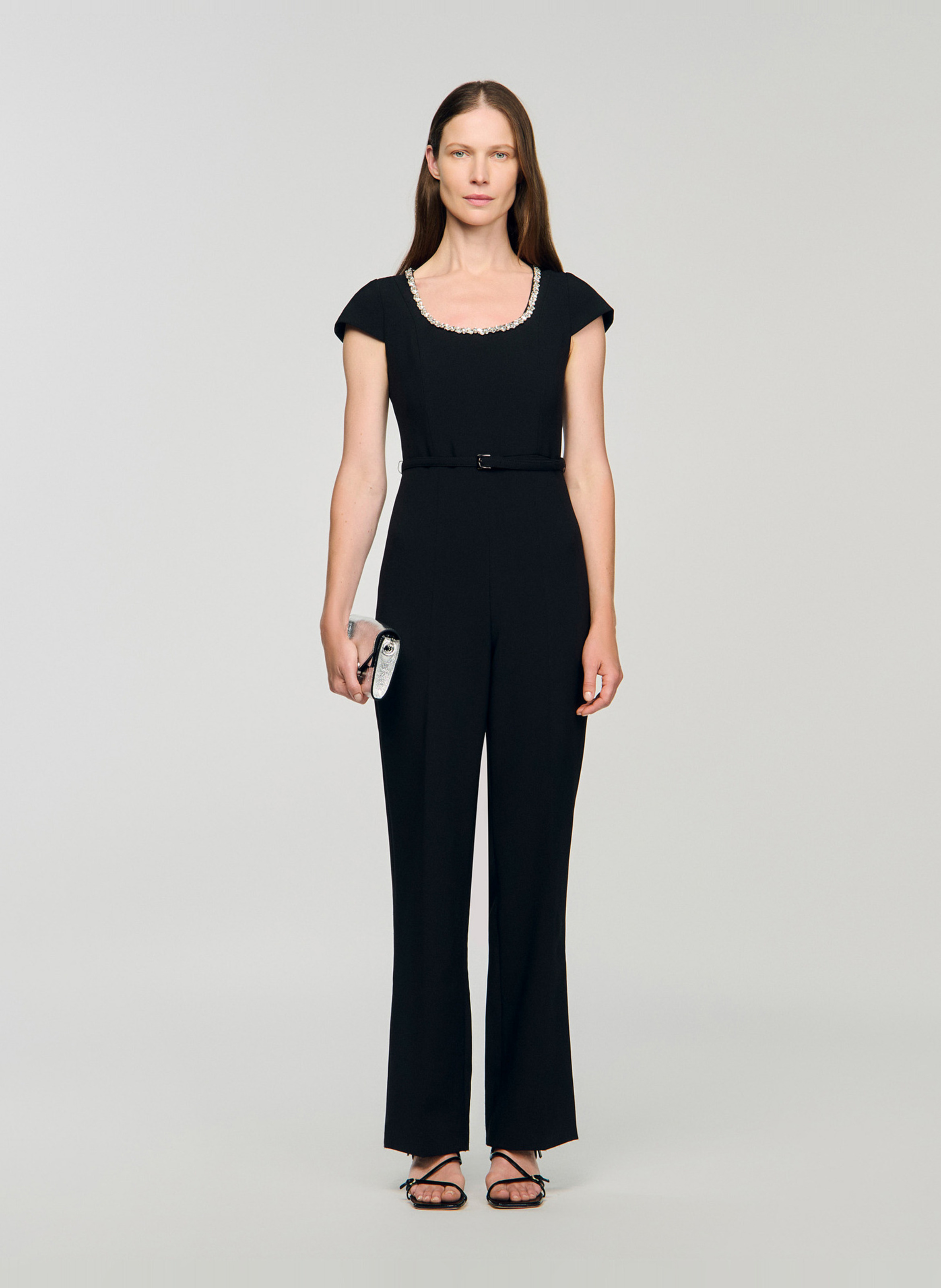 Combinaison évasée col rond SANDRO Noir