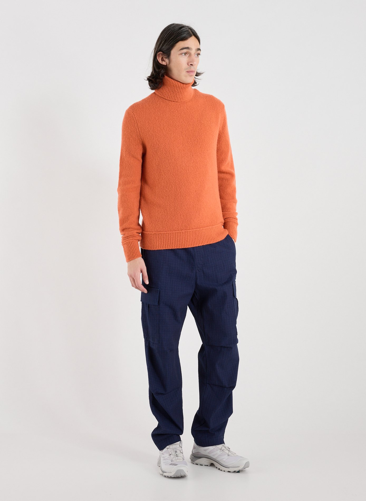 Turtleneck sweater in blended virgin wool MONCLER Orange