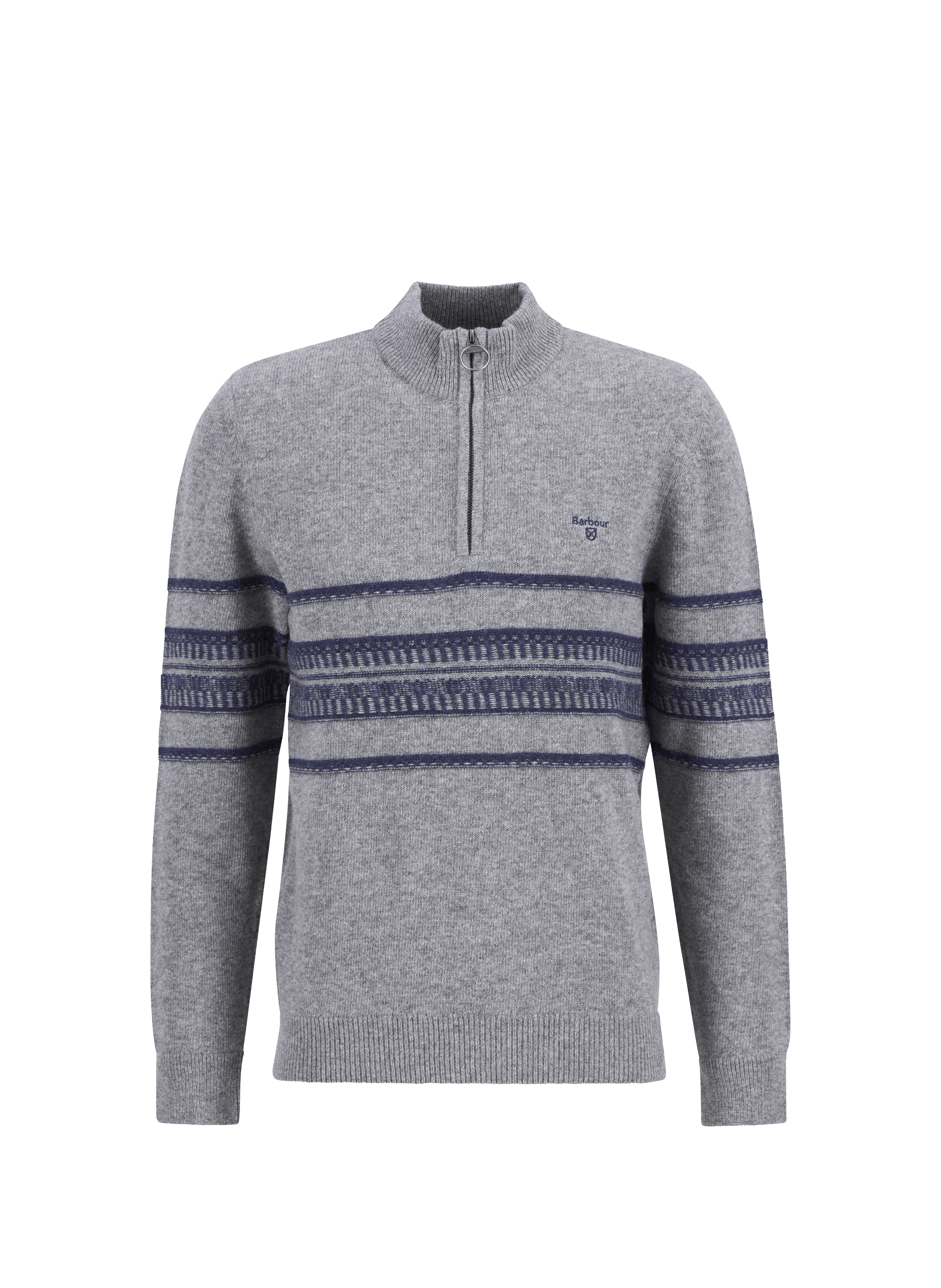 PUll col montant zippé en coton BARBOUR Gris