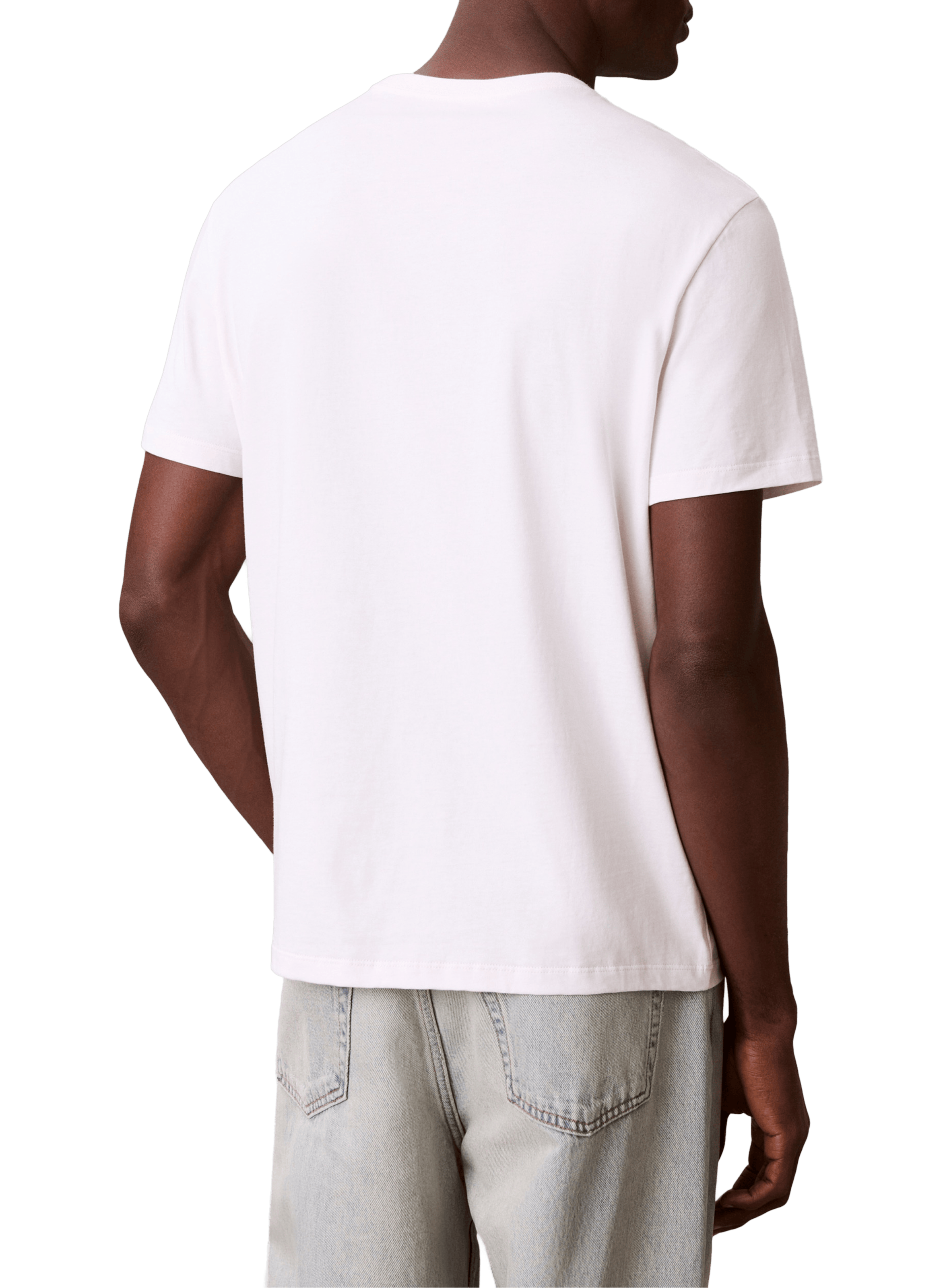Short-sleeved cotton T-shirt with logo CALVIN KLEIN Beige