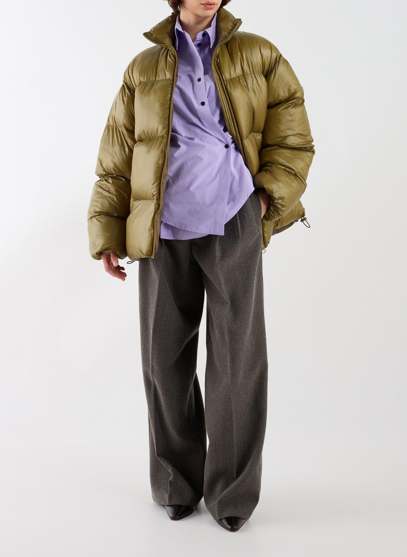 Doudoune droite TOPSHOP Kaki