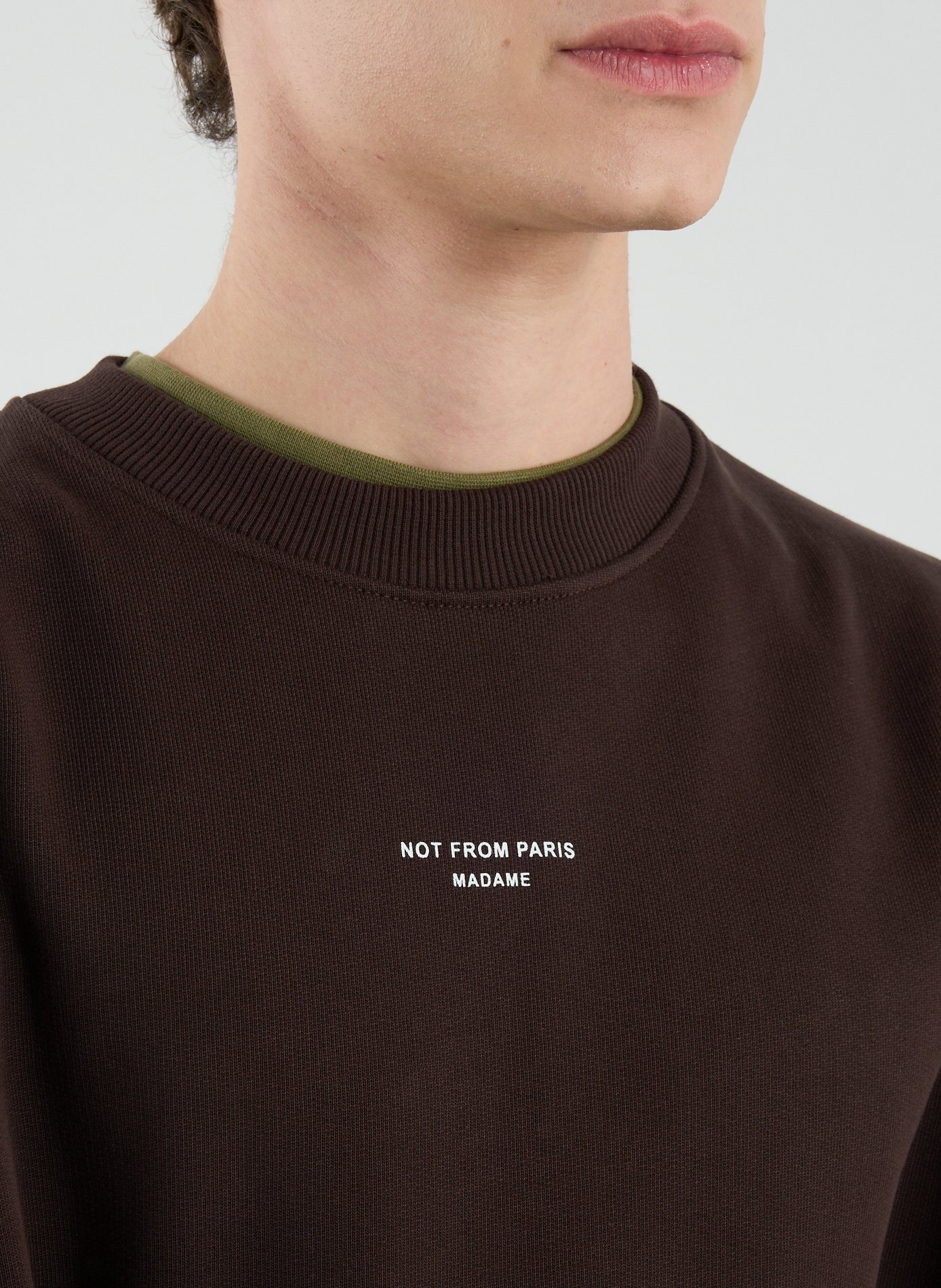 Sweatshirt droit en coton éponge DROLE DE MONSIEUR Marron