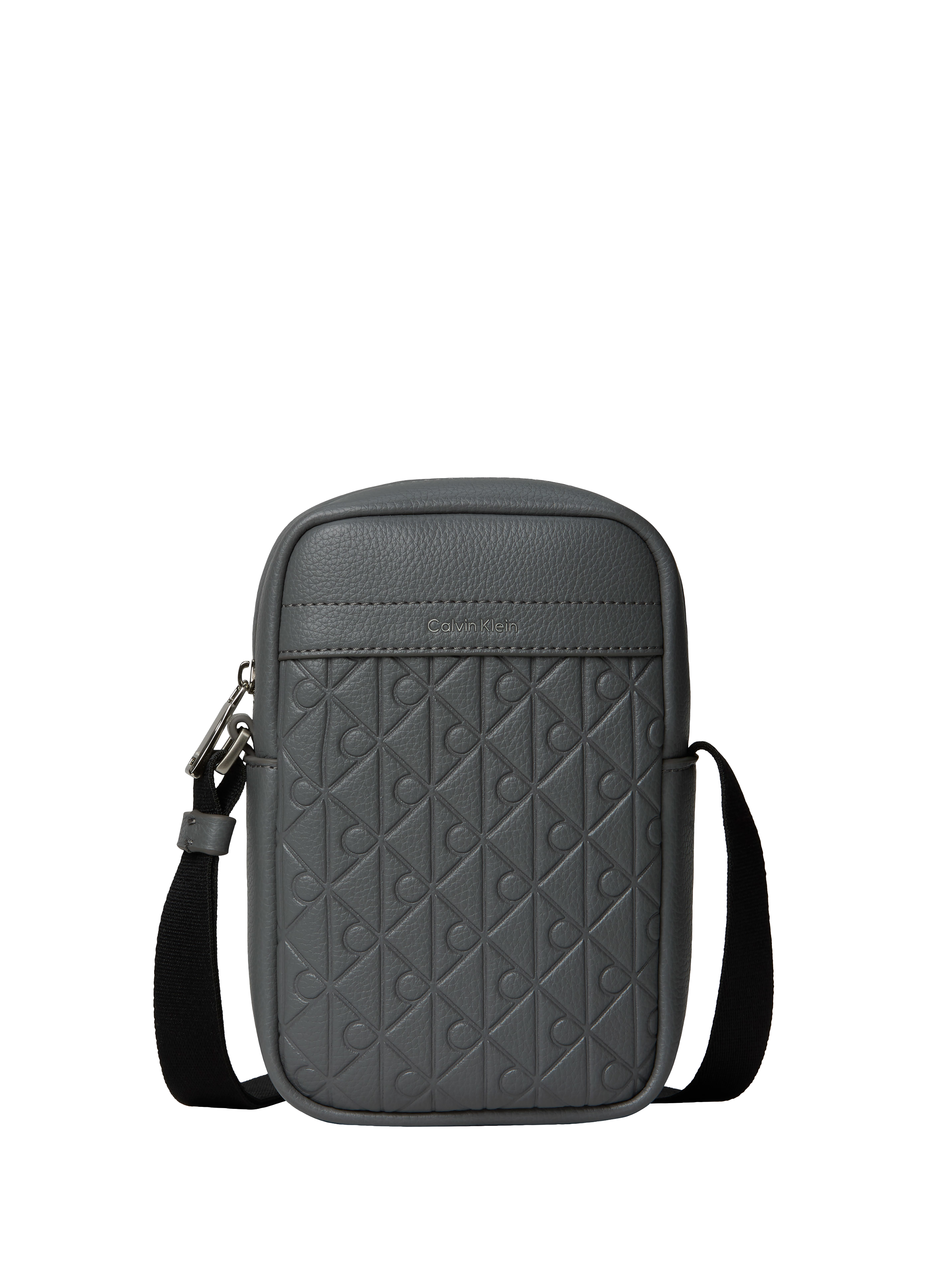 Faux leather shoulder bag CALVIN KLEIN Grey