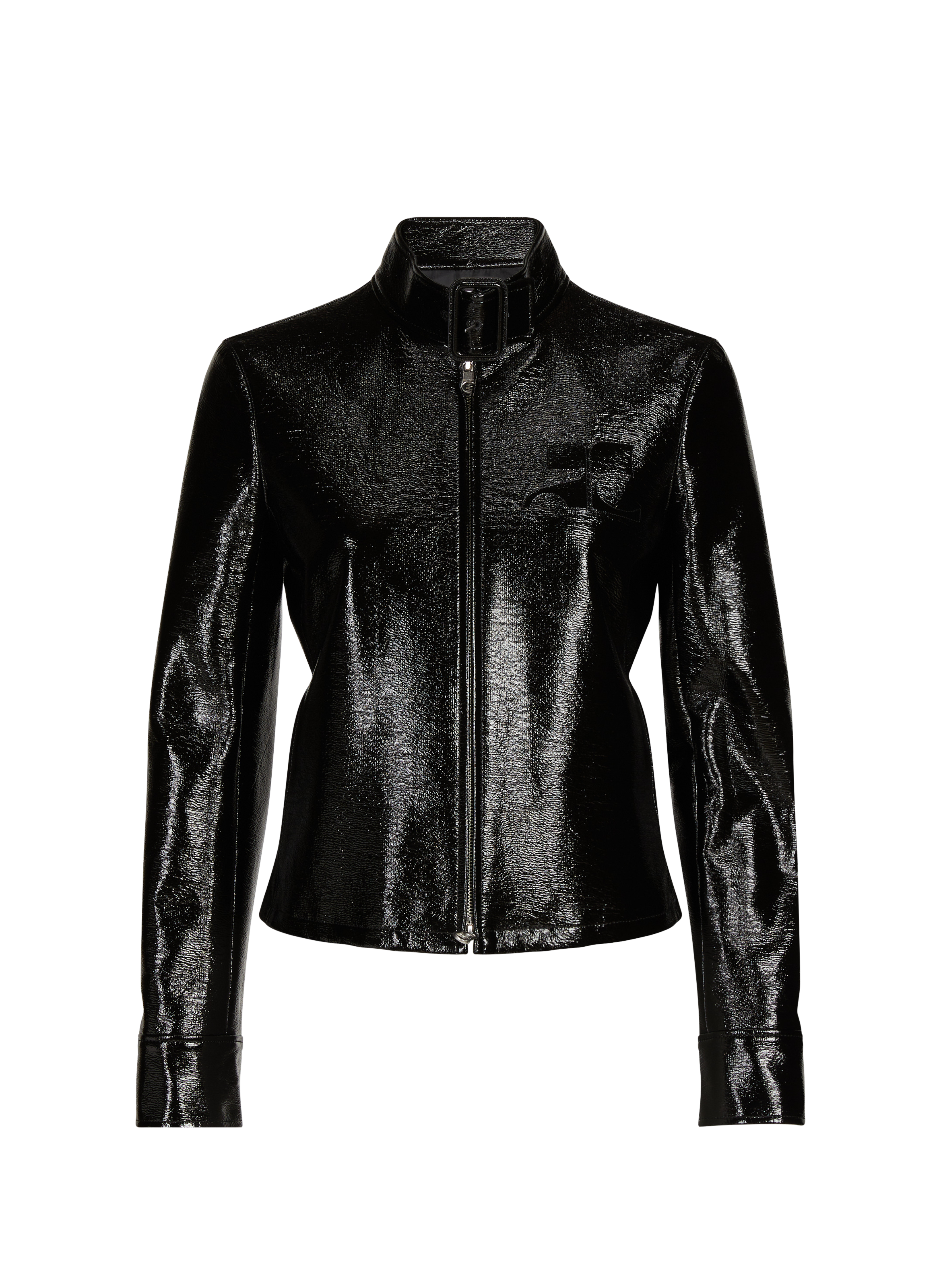 Shiny cotton blend jacket COURRÈGES Black