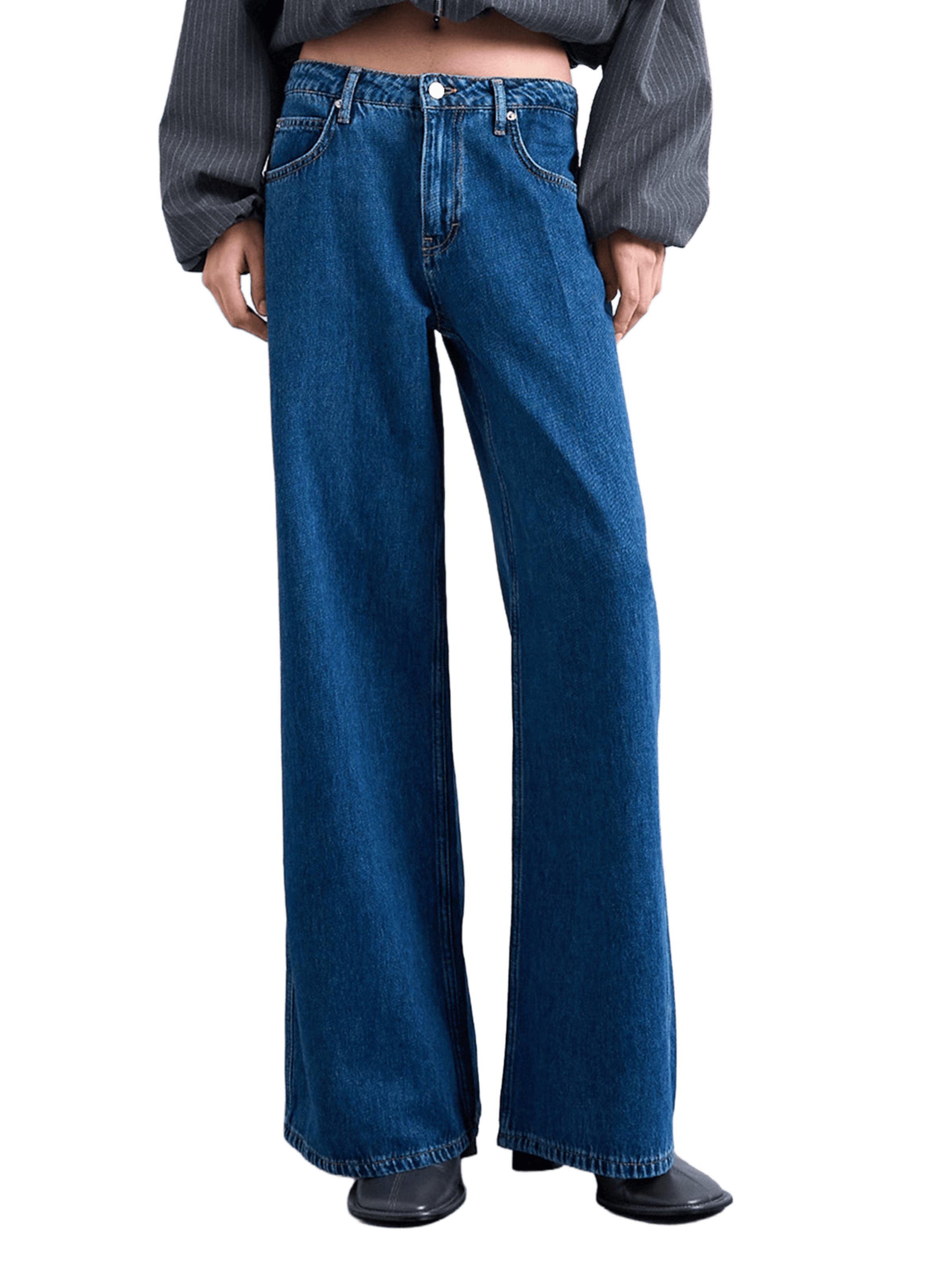 Wide-leg Tssofie jeans in blended cotton TOPSHOP Blue