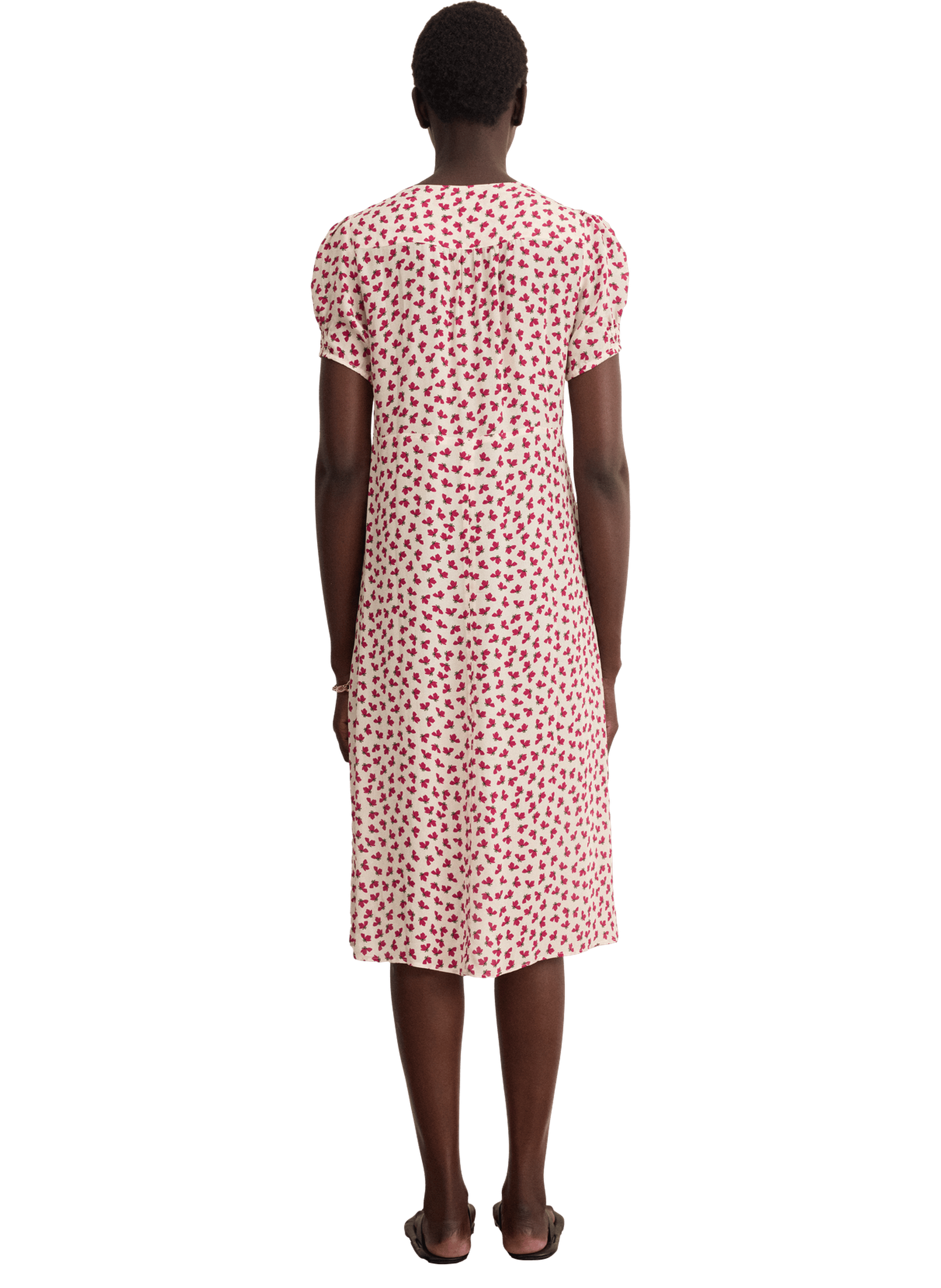 Robe cintrée à fleurs - audrey PABLO Beige