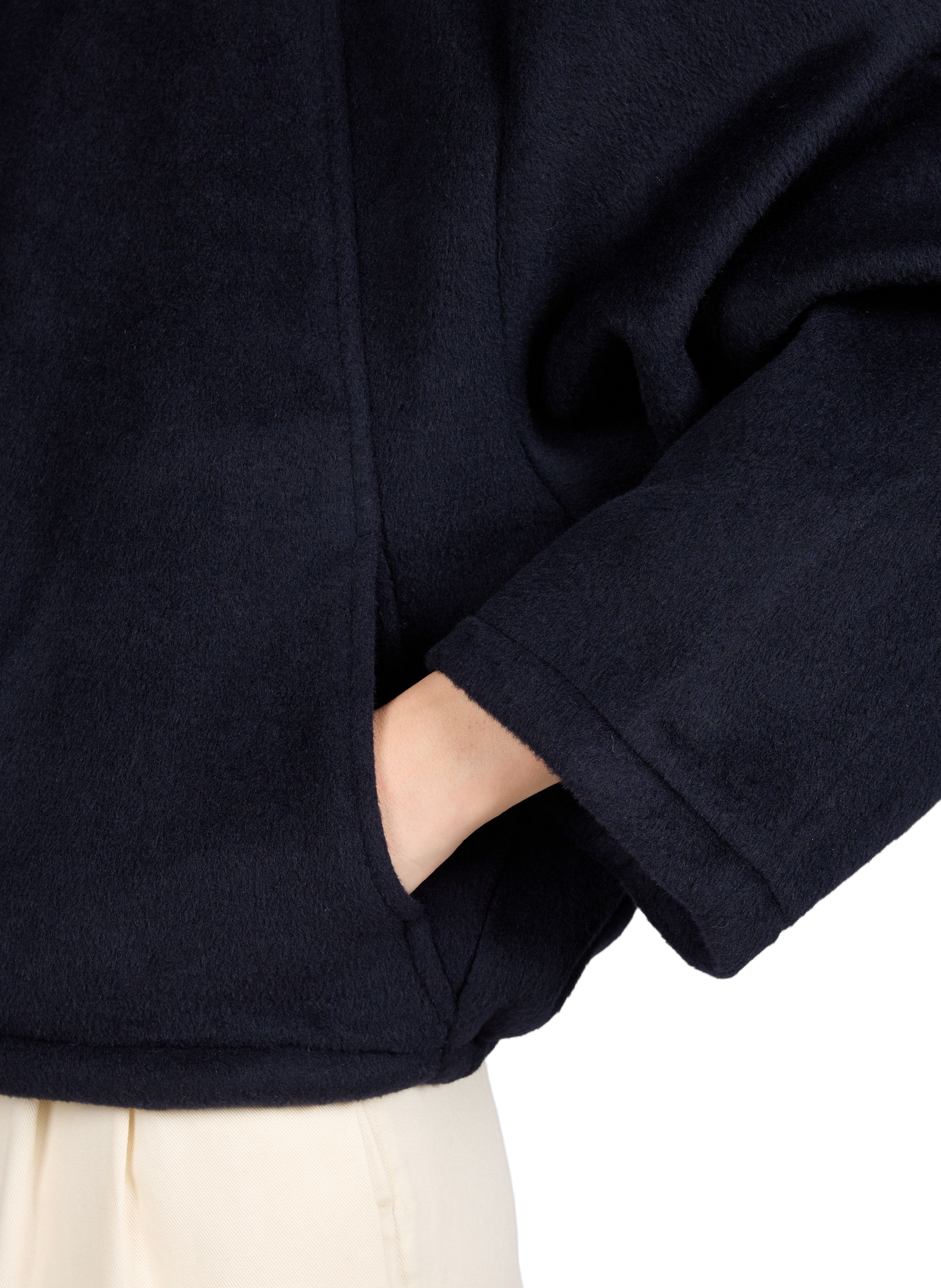 Manteau à capuche amovible en coton mélangé OBJECT Bleu