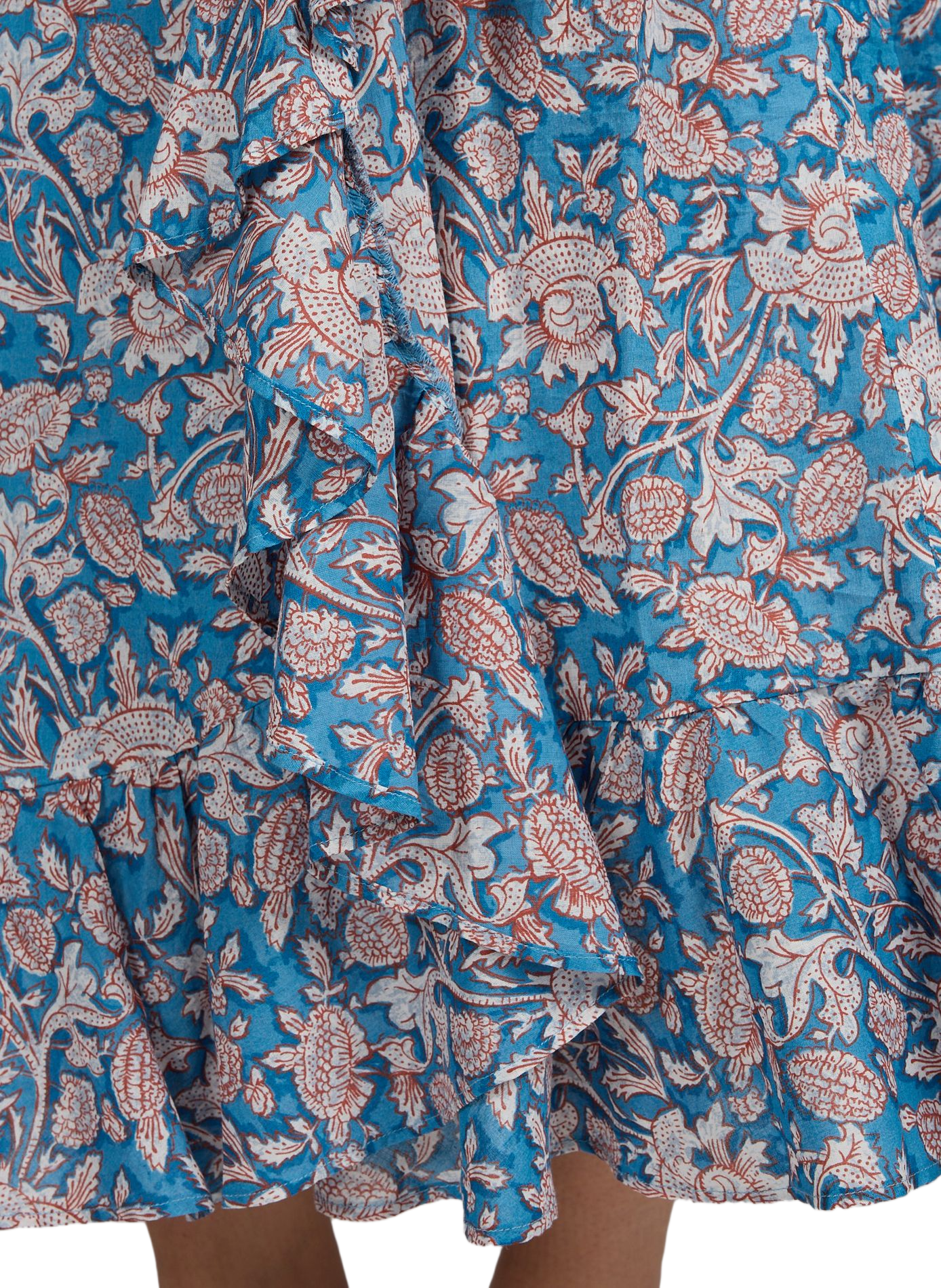 Jupe évasée volants à motifs Imelda en coton LOUISE MISHA Bleu