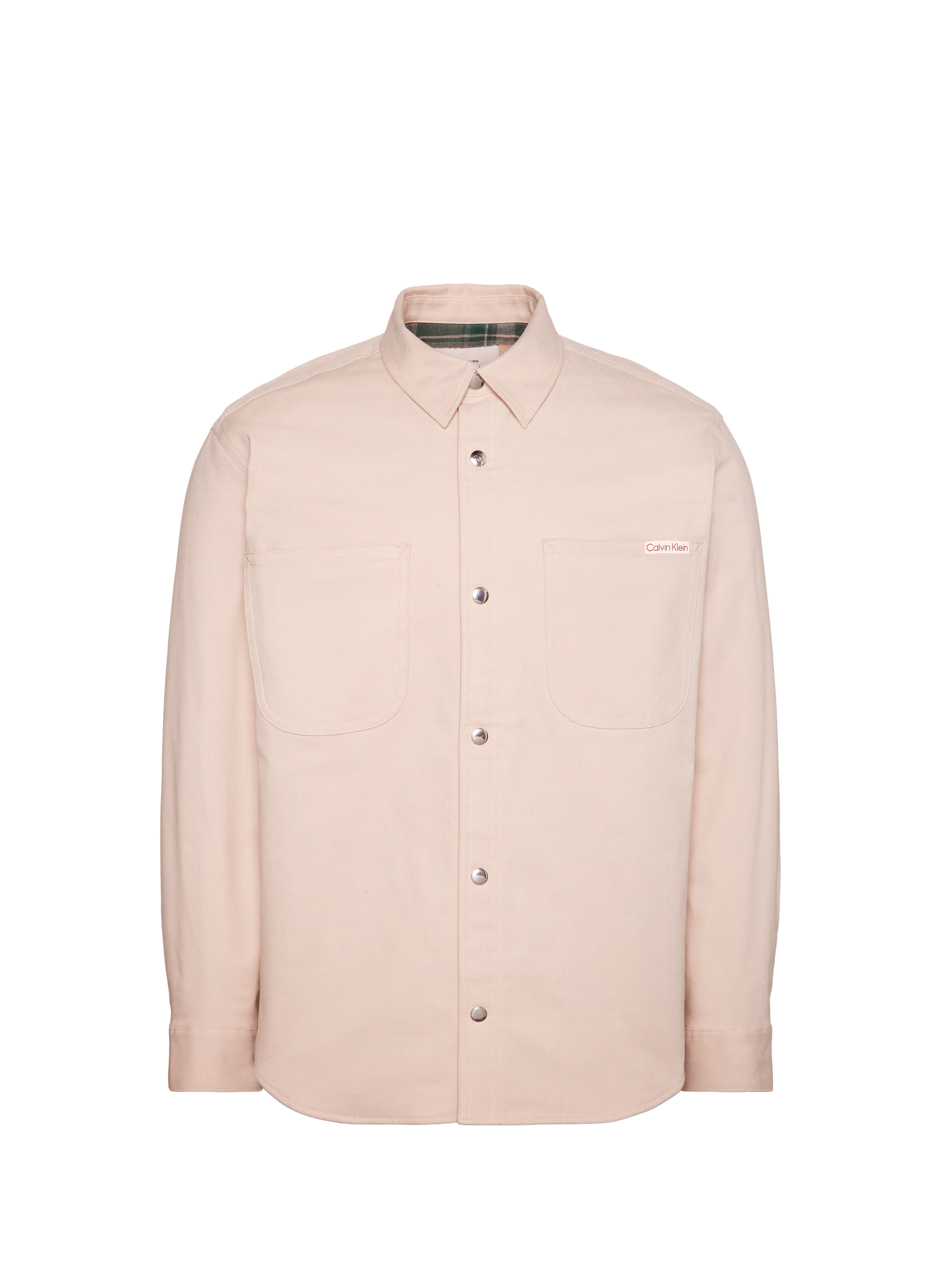 Straight cotton-blend jacket CALVIN KLEIN Beige