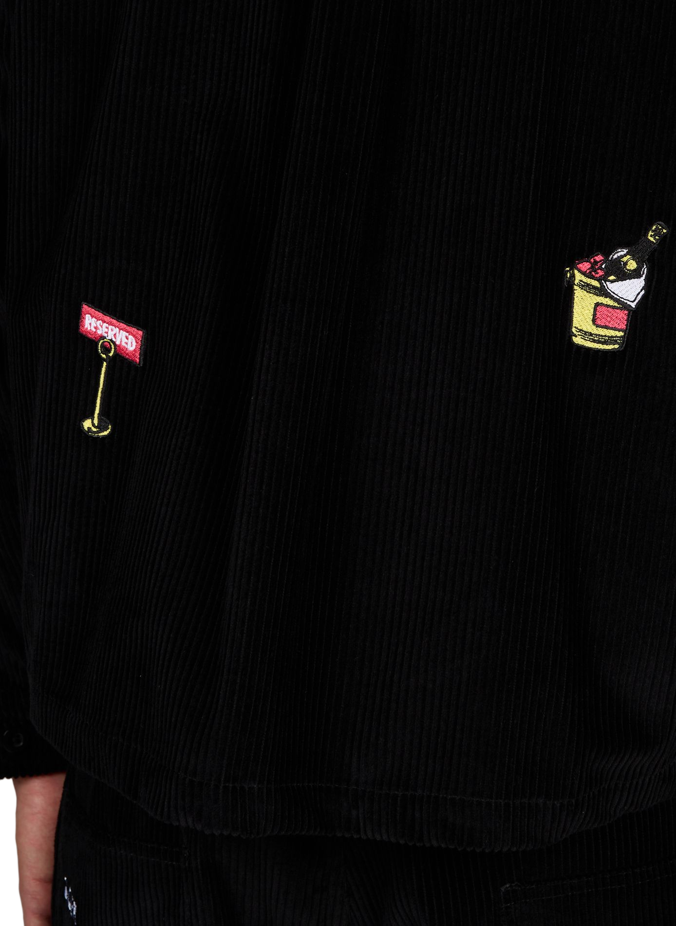 Surchemise droite côtelée en coton JACKER. Noir