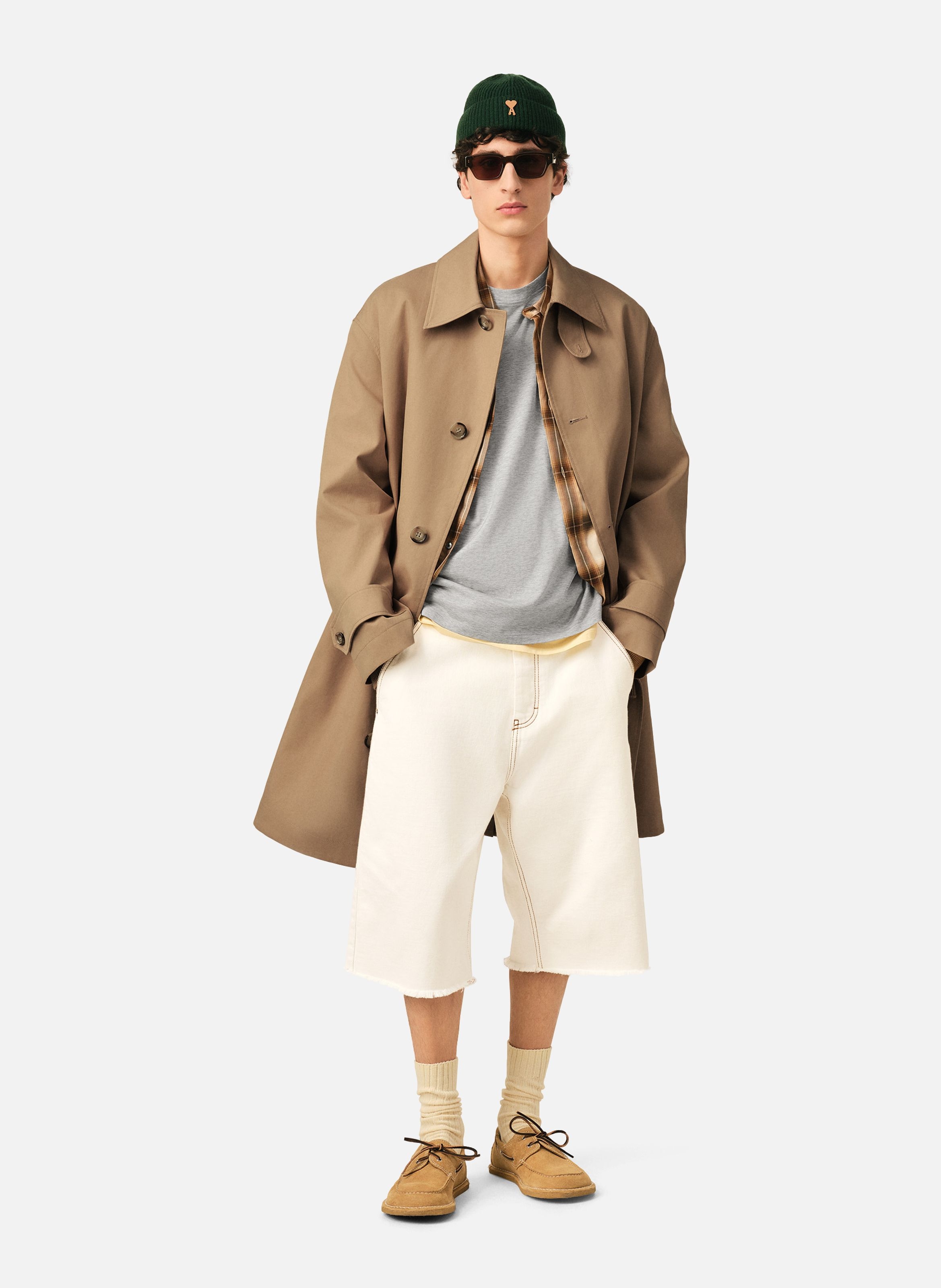 Short coupe wide en coton AMI PARIS Blanc