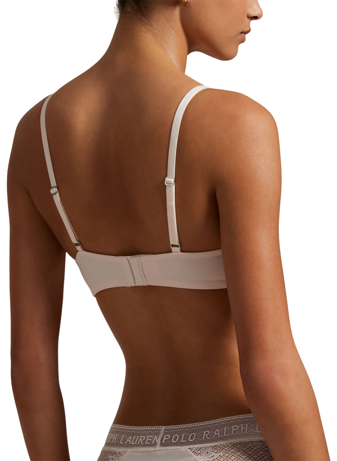 Lace balconette bra in blended cotton POLO RALPH LAUREN Pink