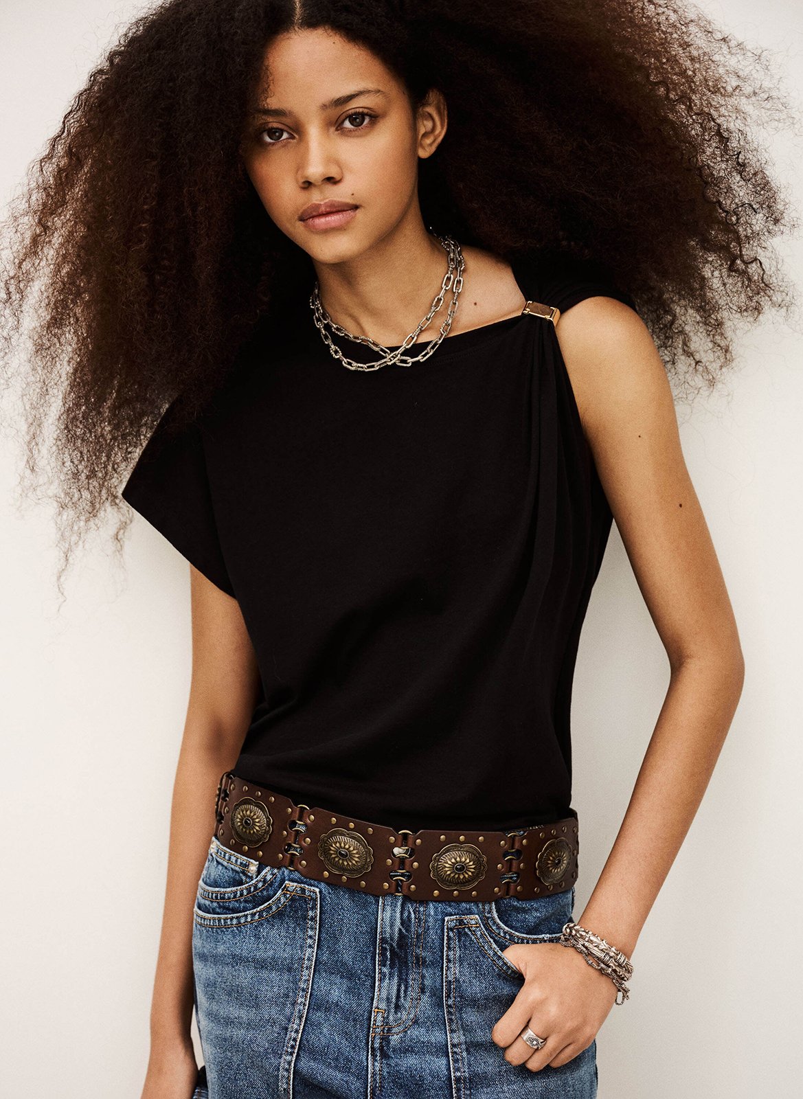 Tee-shirt col rond allia BA&SH Noir