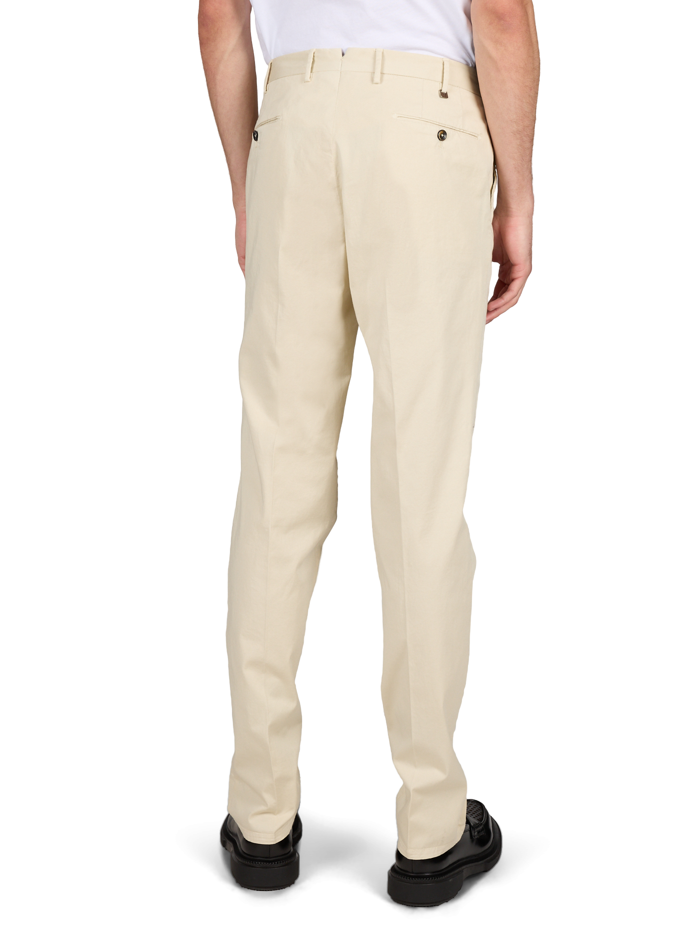 Pantalon slim à plis en coton PT01 Beige
