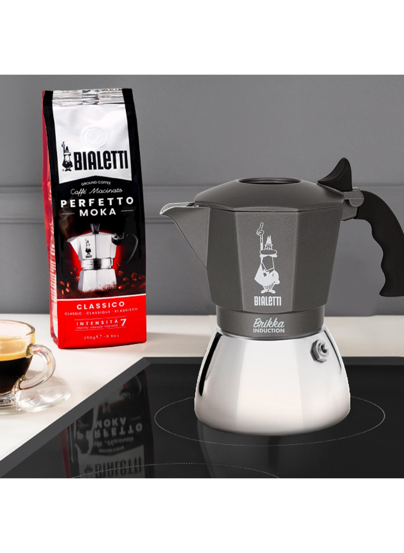 Brikka Induction Coffee Maker BIALETTI Grey