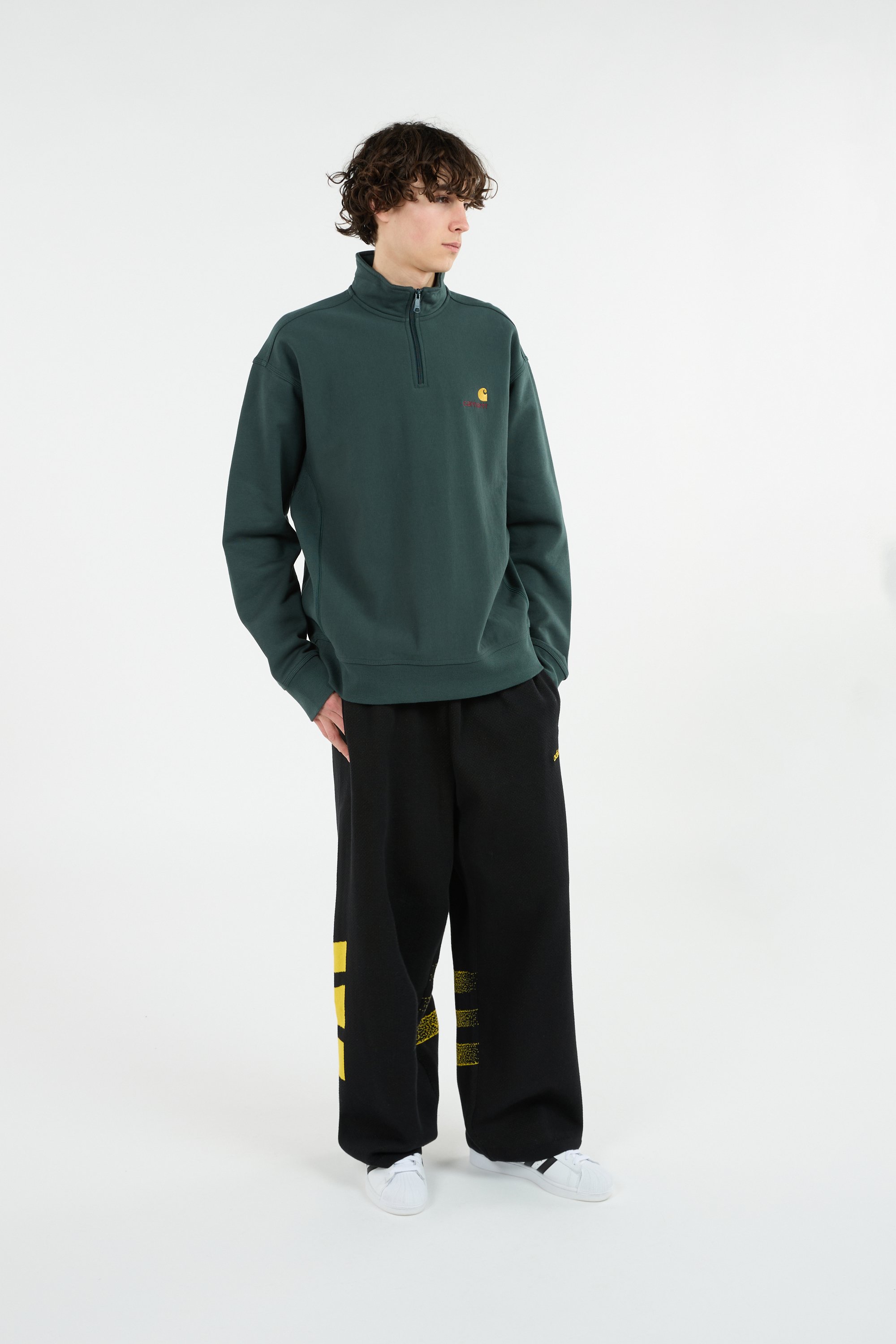 Sweat zippé half zip american script CARHARTT WIP Vert