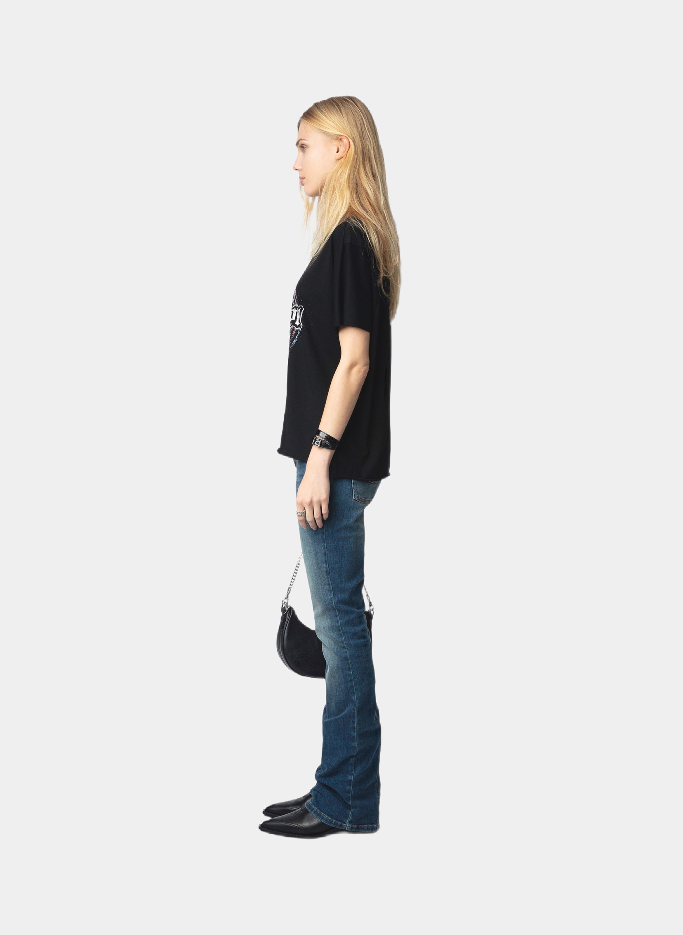 Tee-shirt imprimé en coton bio tommer ZADIG&VOLTAIRE Noir