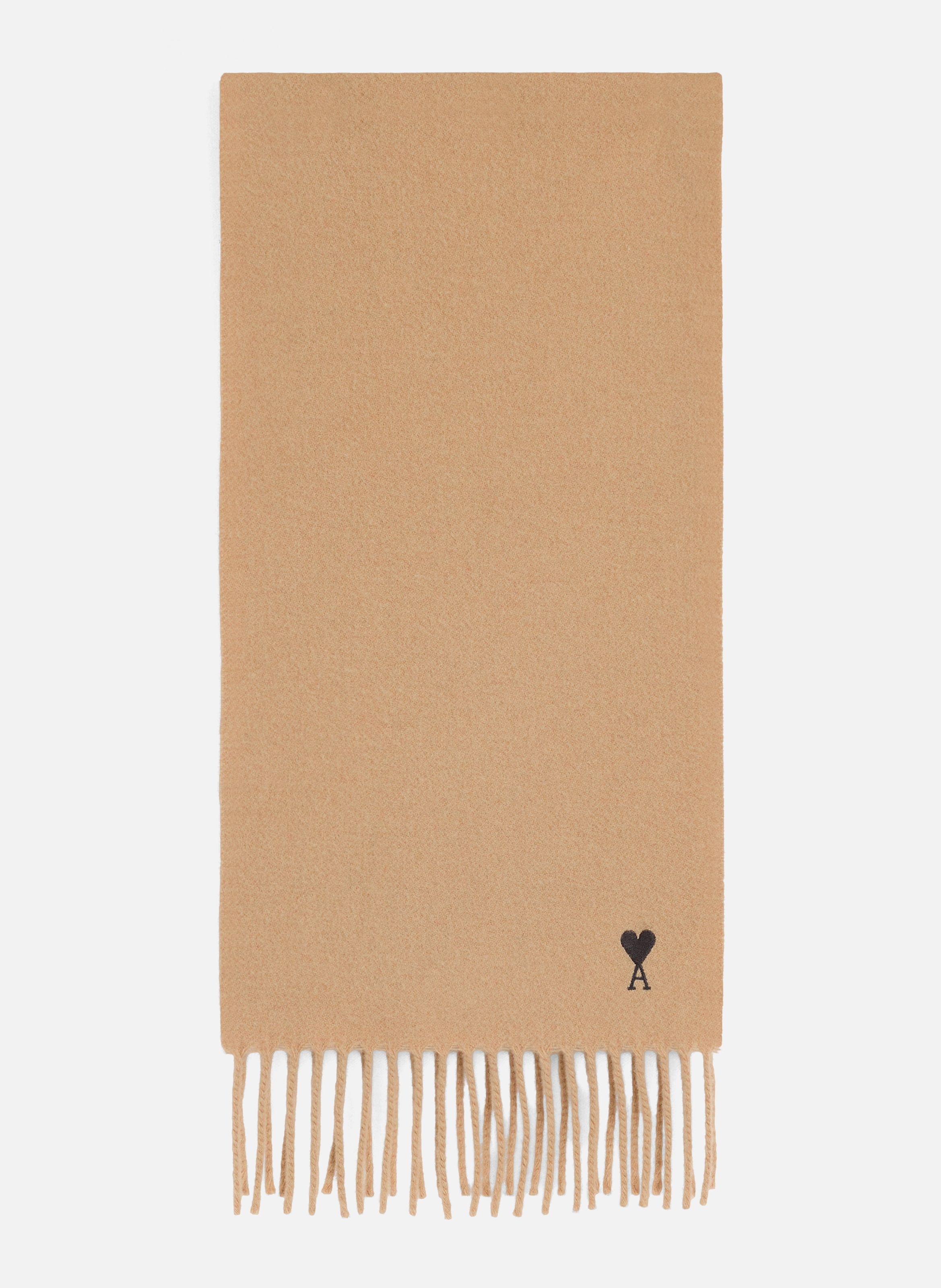 Echarpe unisexe en laine ami de coeur AMI PARIS Beige