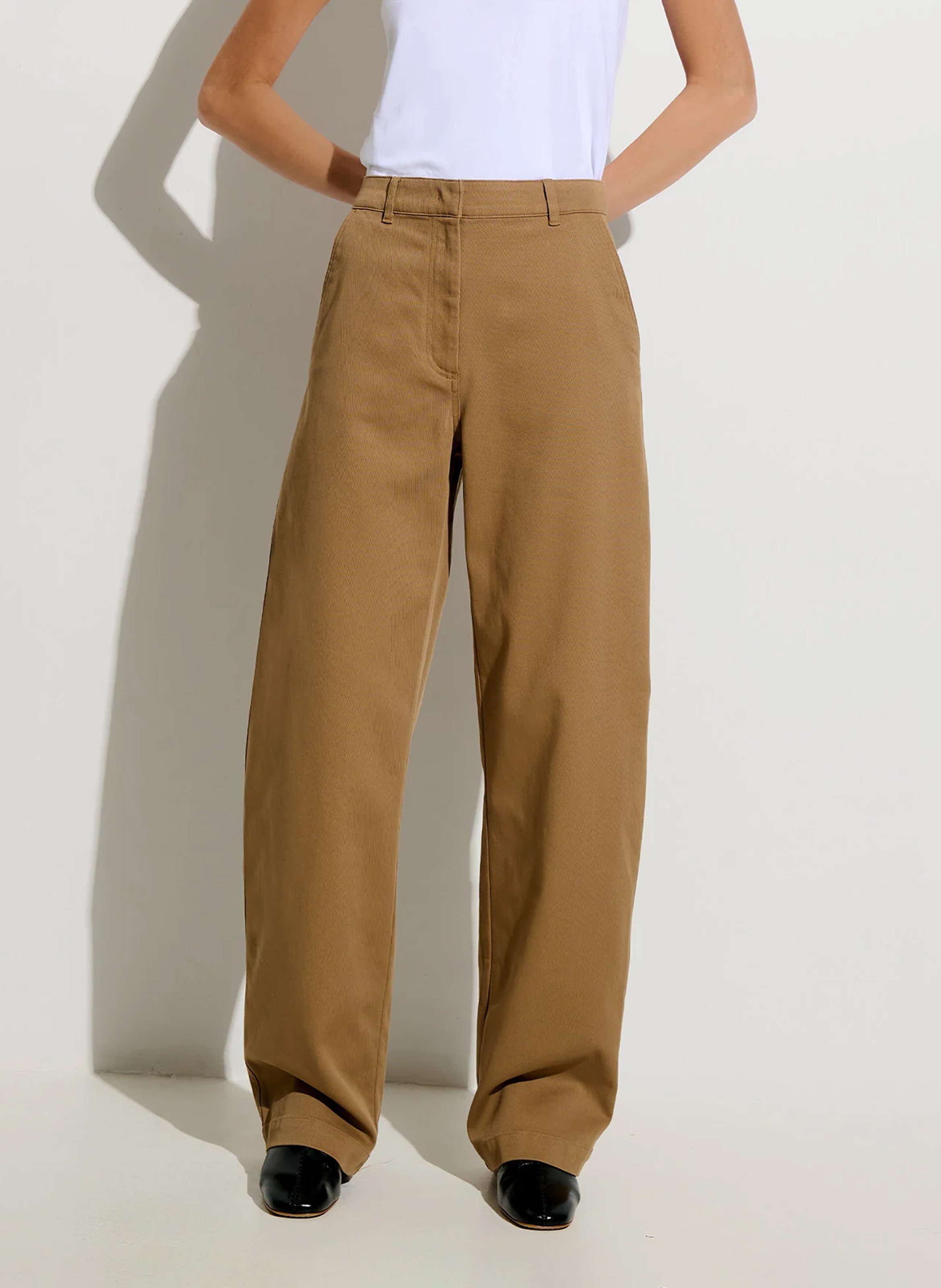 Pantalon large en coton mélangé milo SESSUN Beige