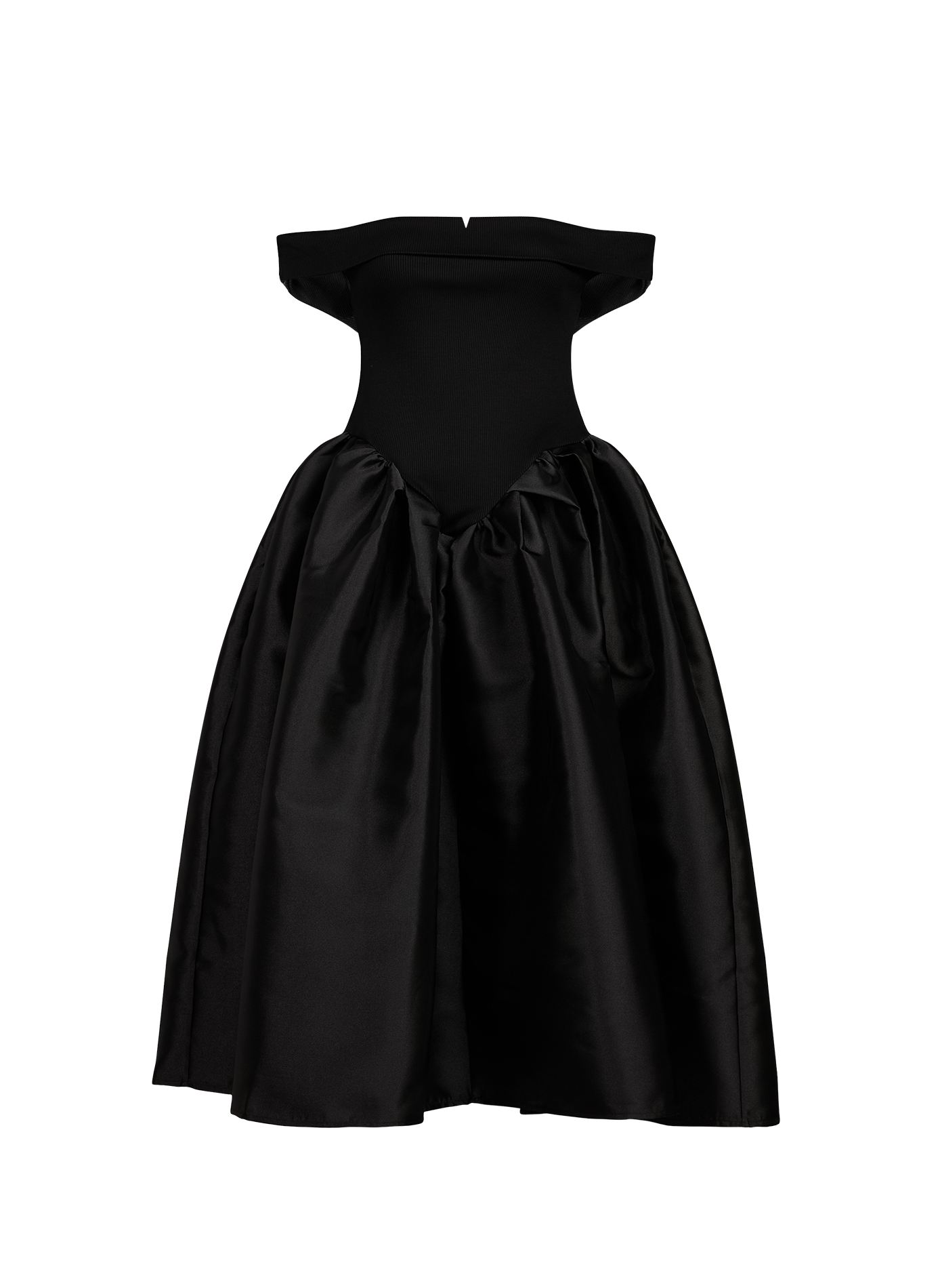 Flared long dress in blended cotton MARQUES ALMEIDA Black
