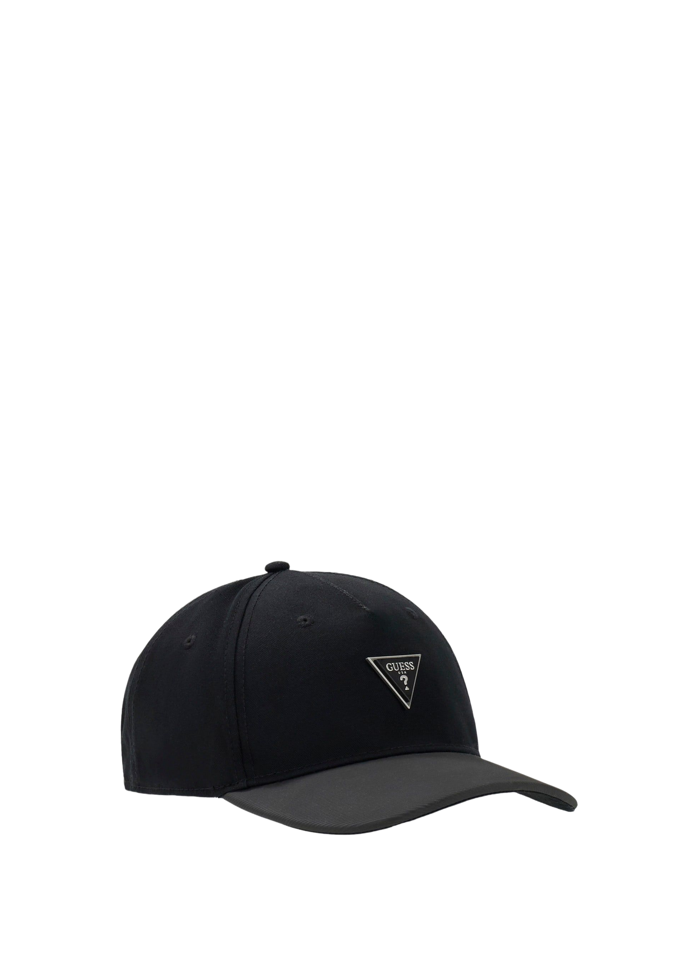 Solid Cotton Cap with Metallic Logo GUESS Black