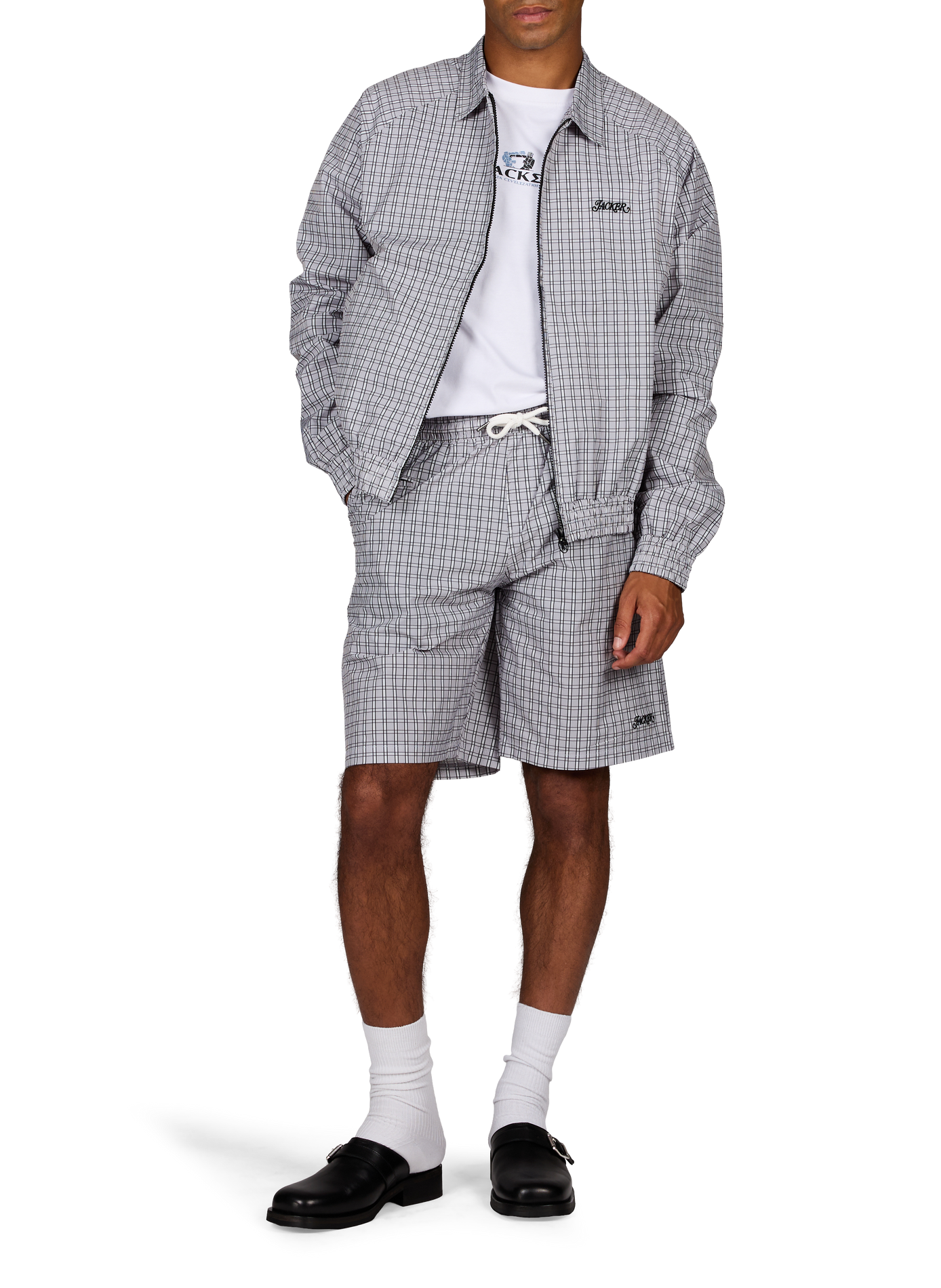 Technical checkered jacket JACKER. Grey