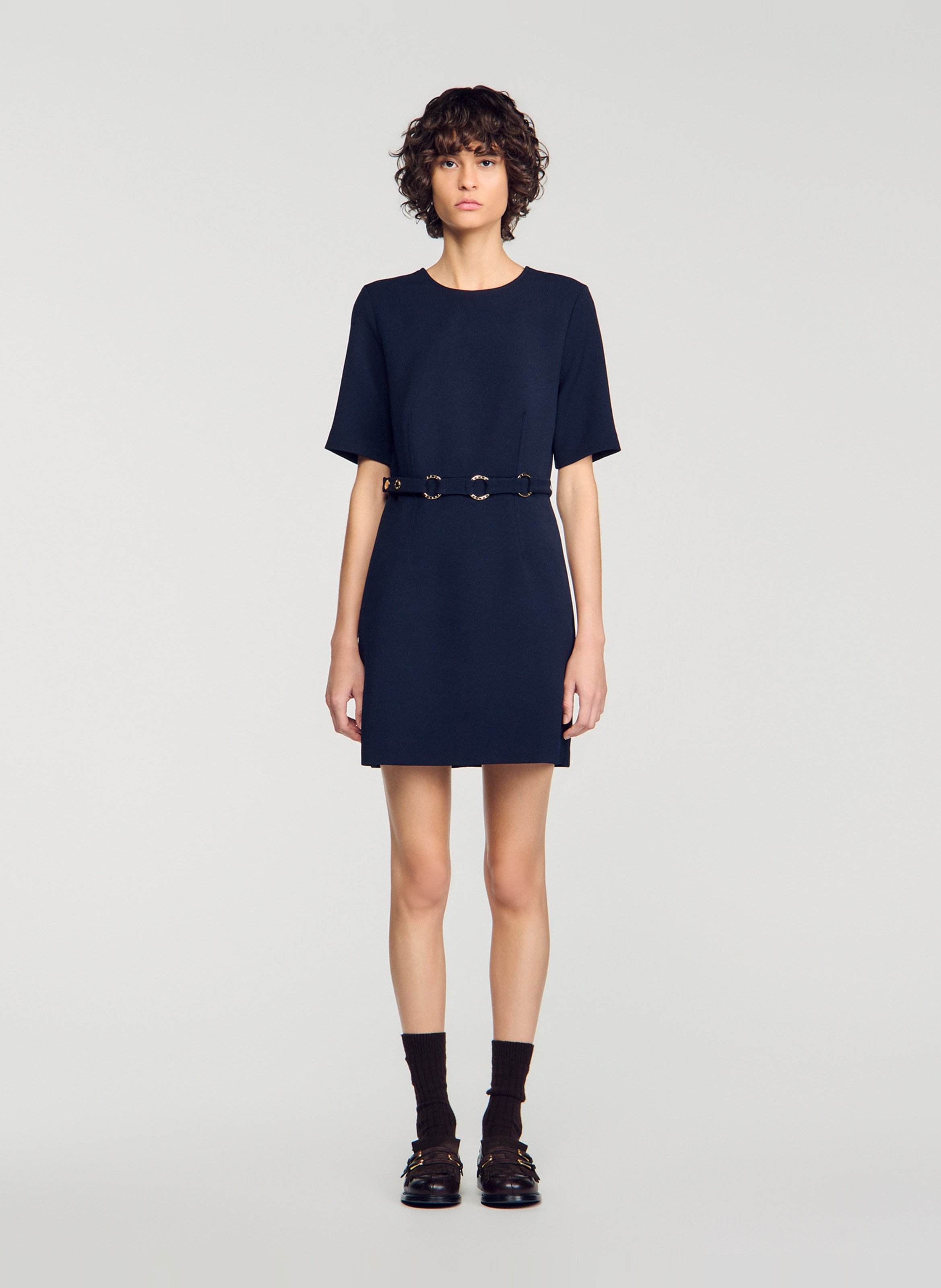 Robe courte évasée SANDRO Bleu